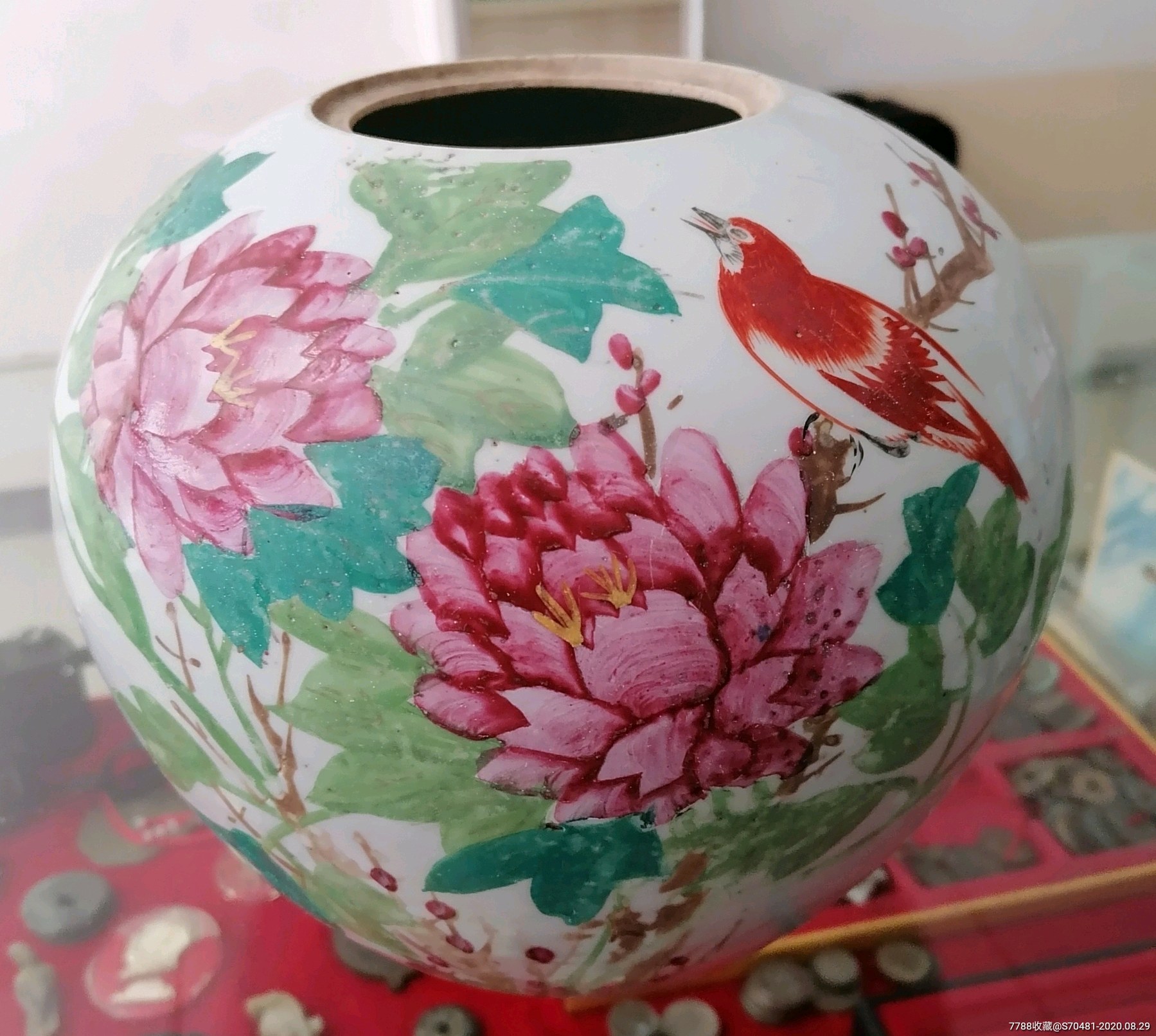 民国早期名家李太生作粉彩花鸟罐