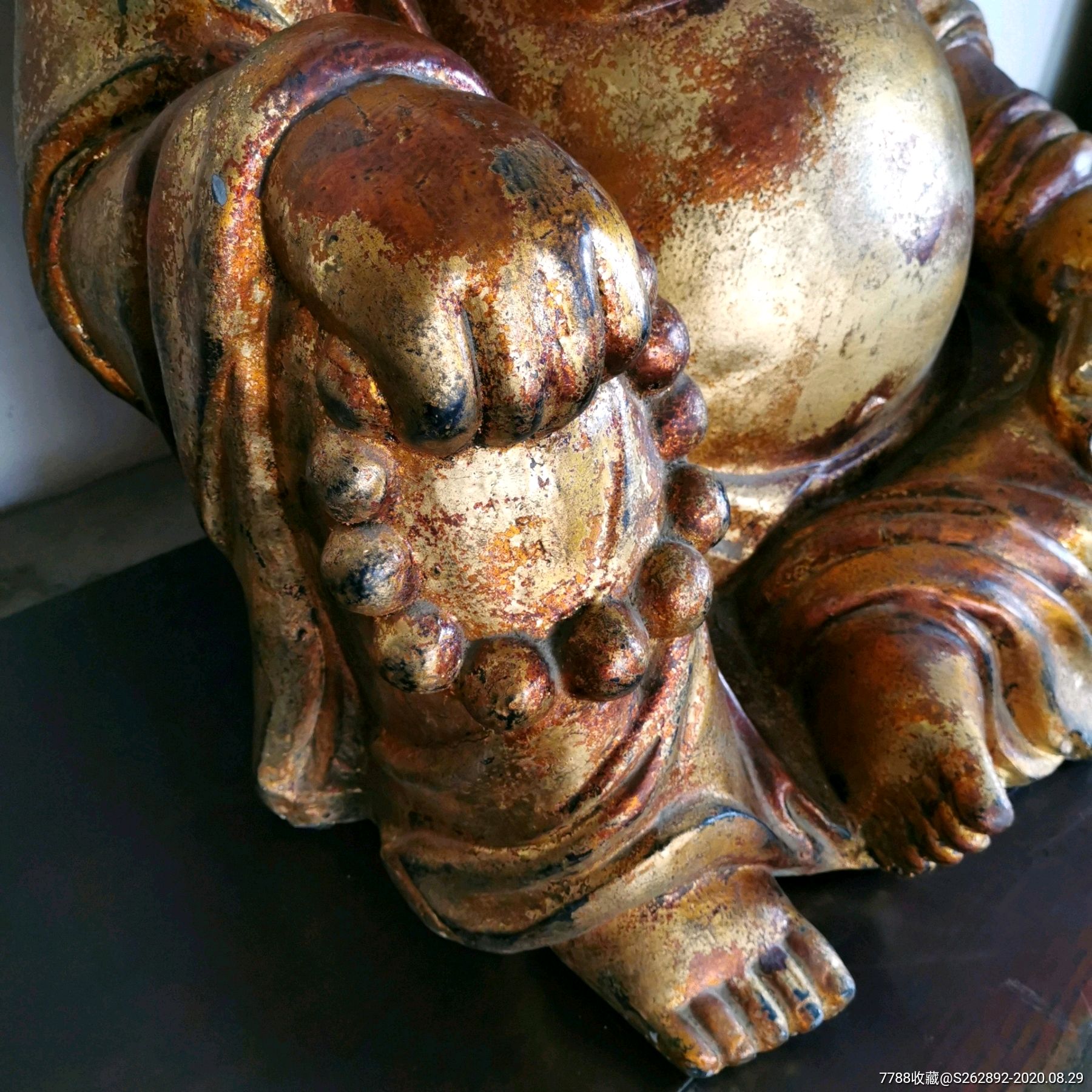 清代脱胎塑金大肚弥勒佛