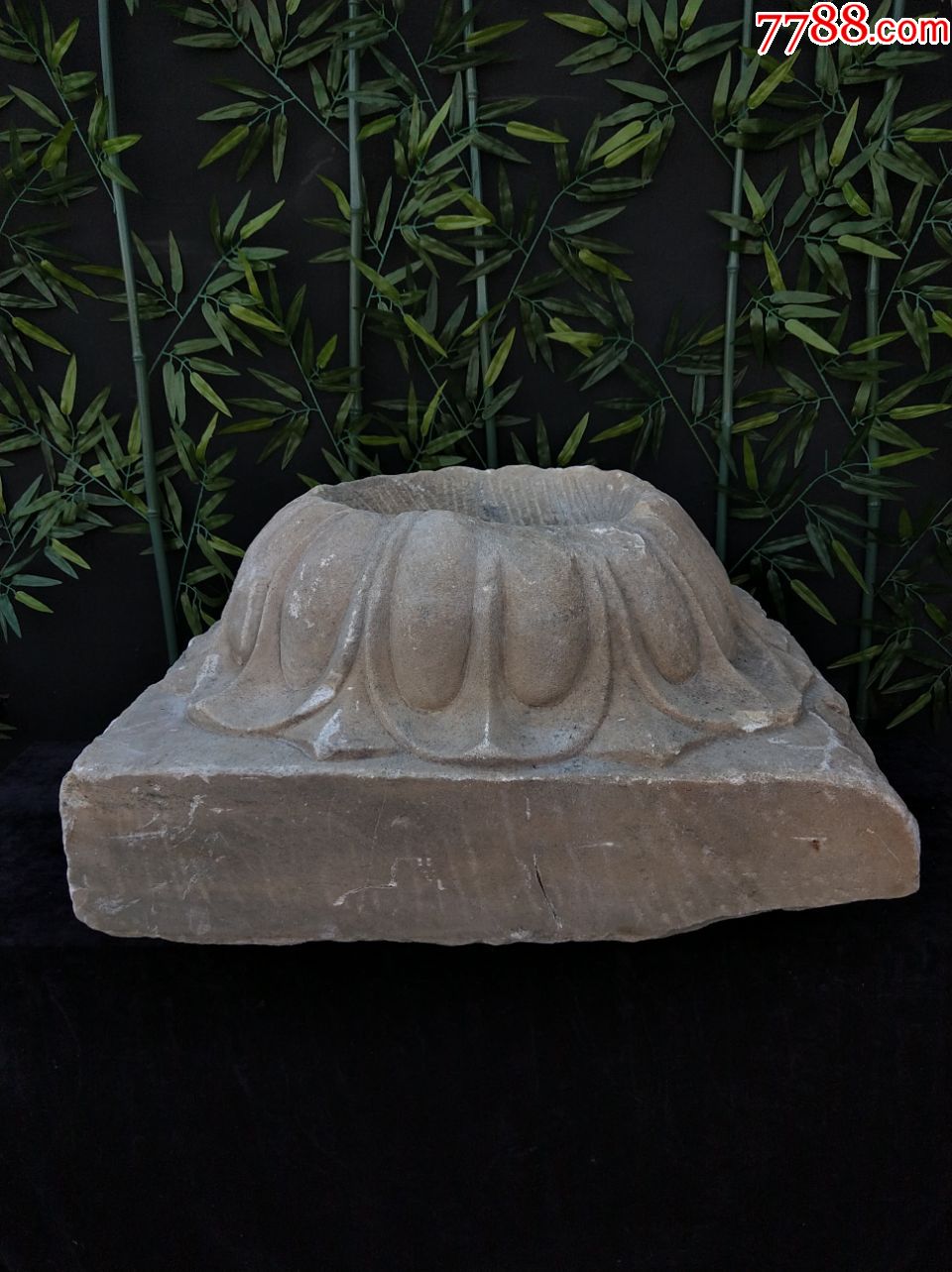 汉白玉老莲花座