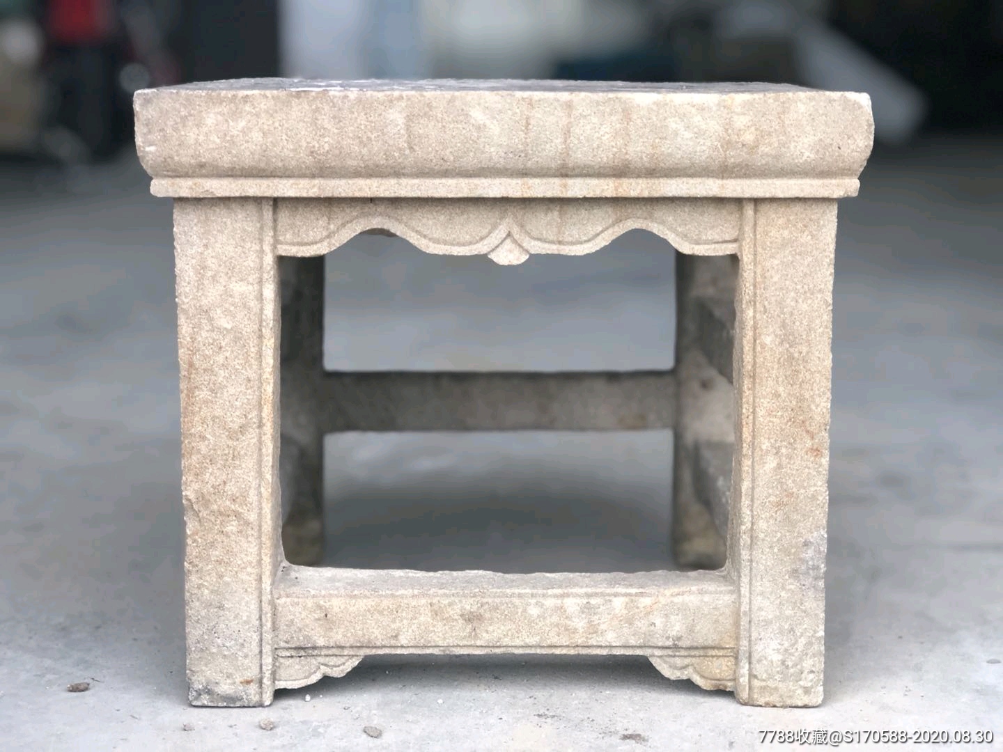 清代砂石石凳包老独特少见值得收藏