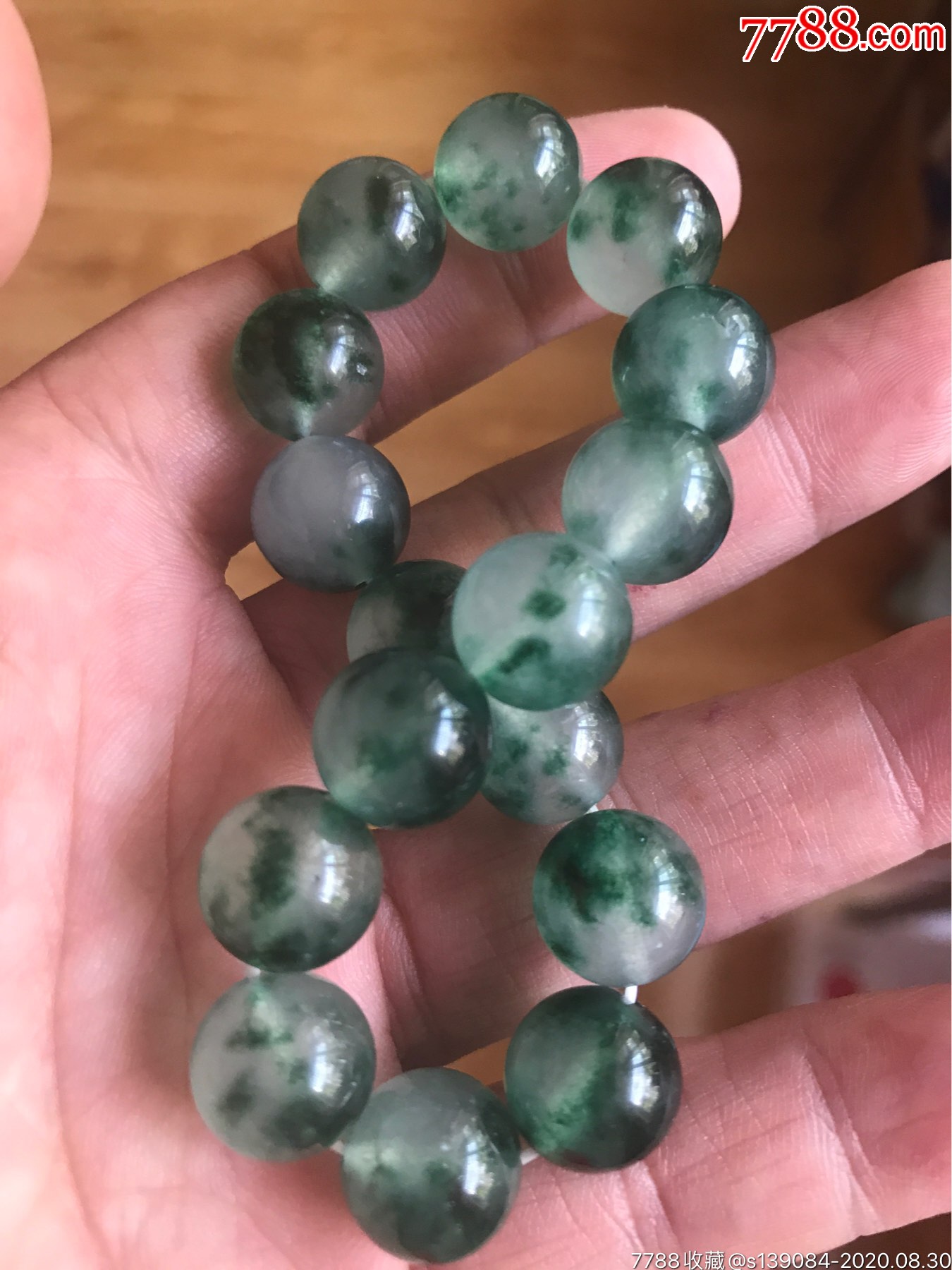 天然水草玛瑙手串,包真