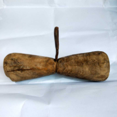 民俗老物件非遗红色收藏顶针木民俗博物馆纳鞋底手工打麻线制作工具线