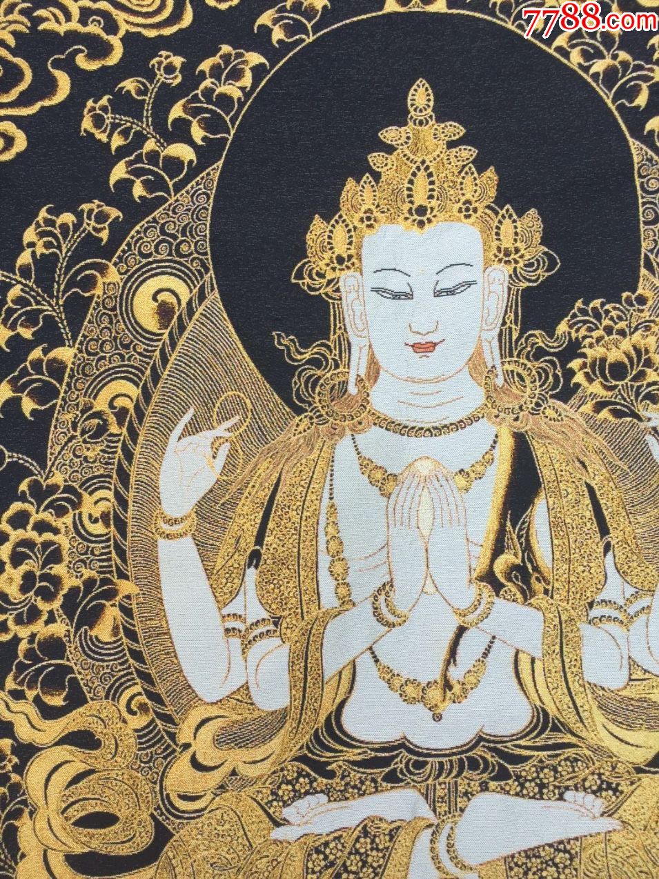 黑金唐卡文殊菩萨