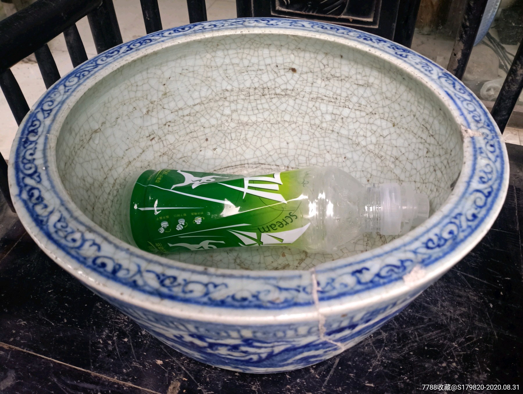 清代民国青花双龙戏珠特大缸香炉笔洗画缸卷缸老瓷器