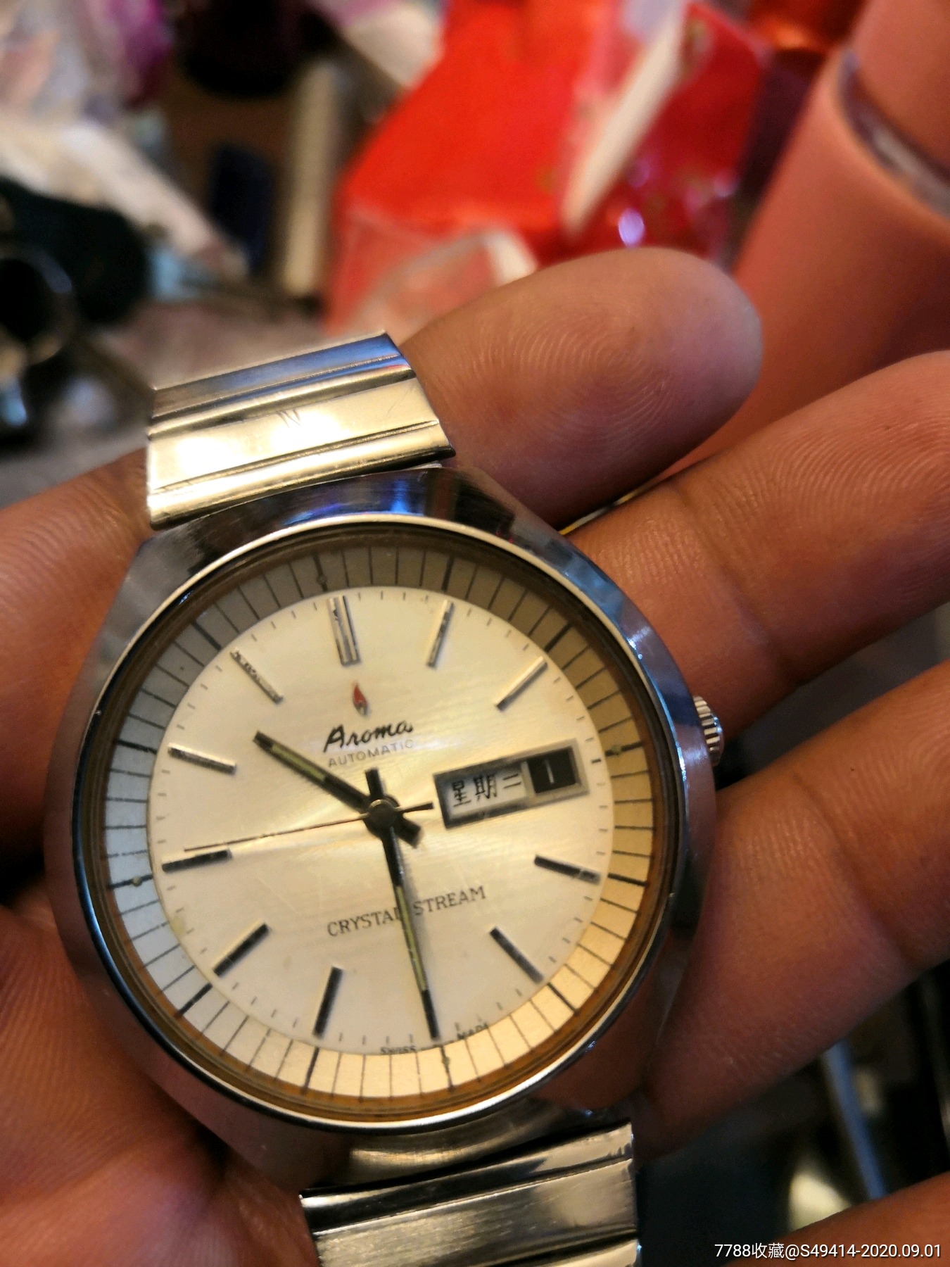 少见瑞士火苗牌自动男表,超大表径39mm!-手表/腕表-7788钟表收藏