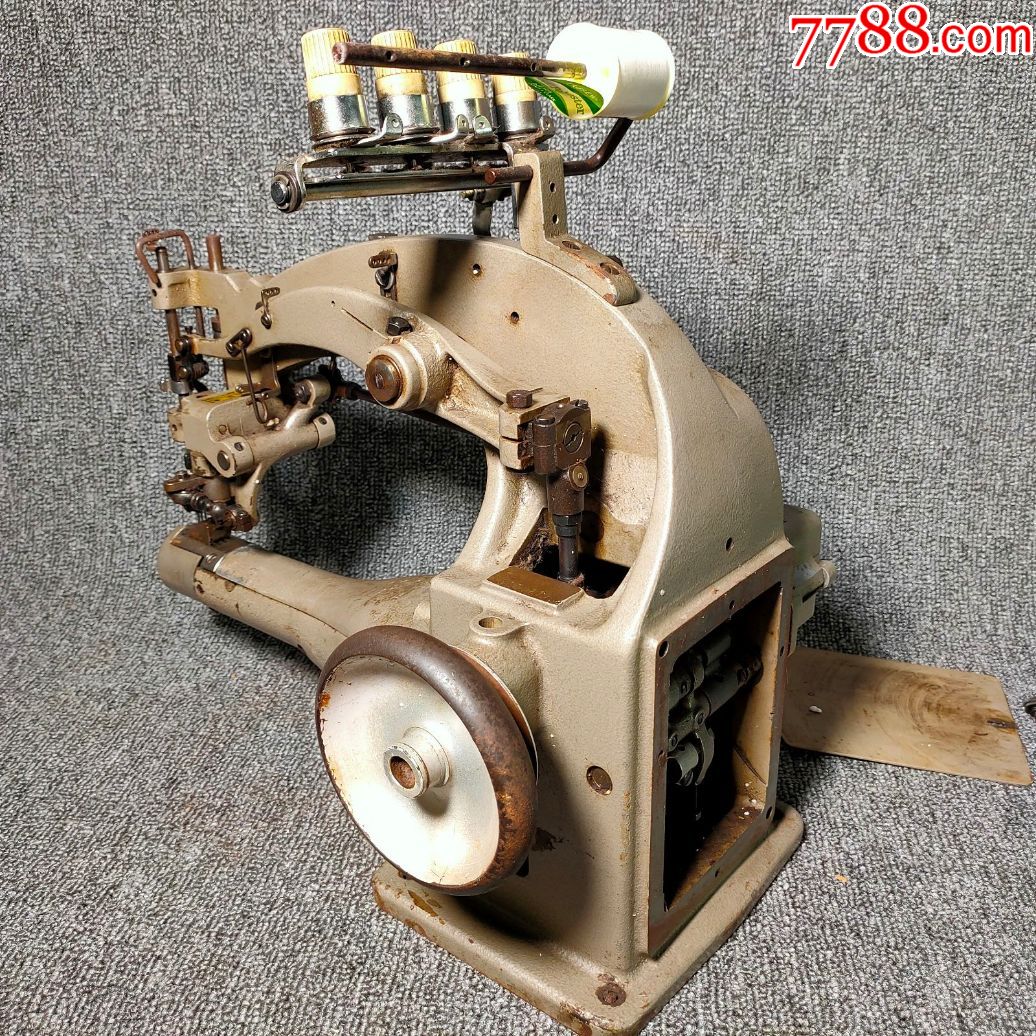 1990年代日本进口古董牛头三针四线直驱绷缝机工业缝纫机针织机