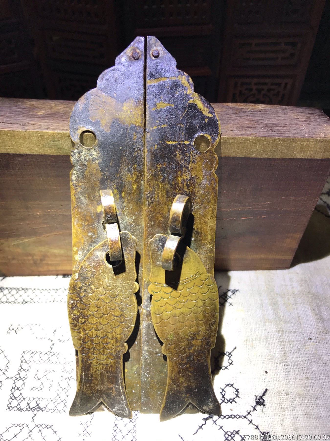 清朝鱼形铜拉手铜拉手