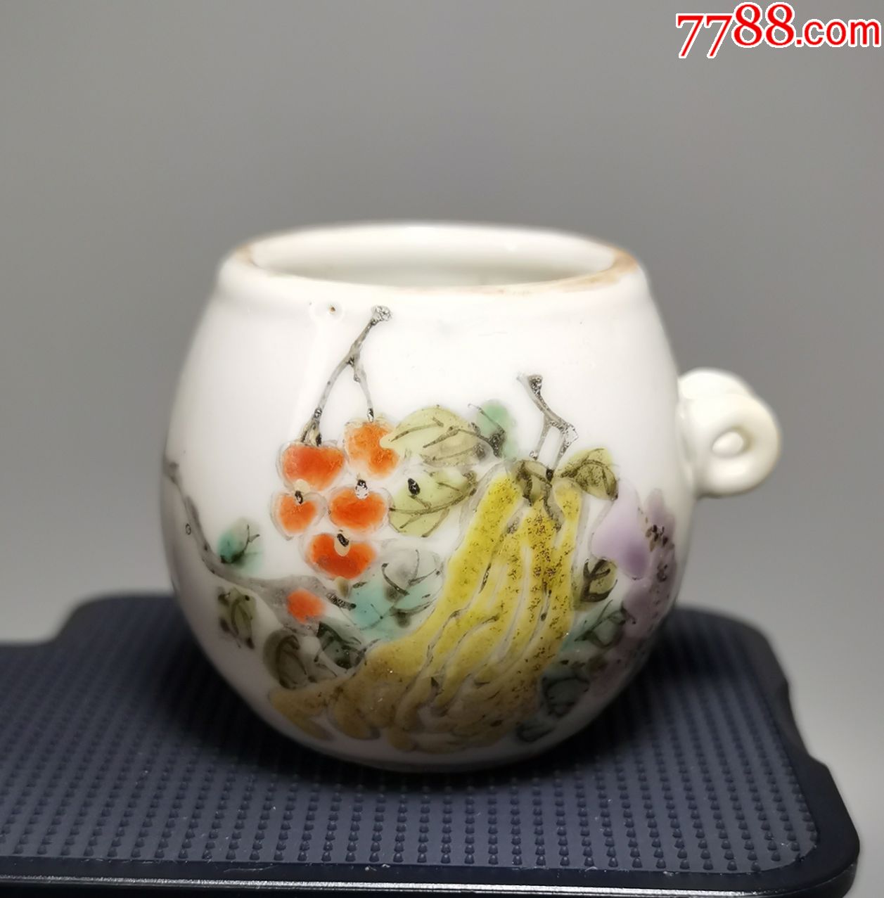 晚清俞子明作浅绛彩多福多寿纹鸟食罐_价格1600元【玩啥都是图个乐】