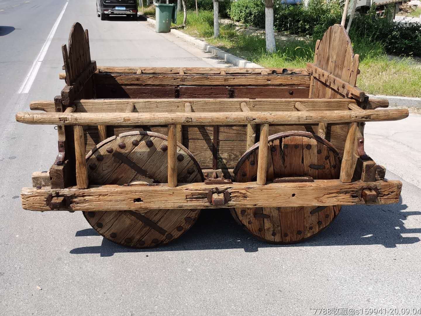 清代老榆木战车一套