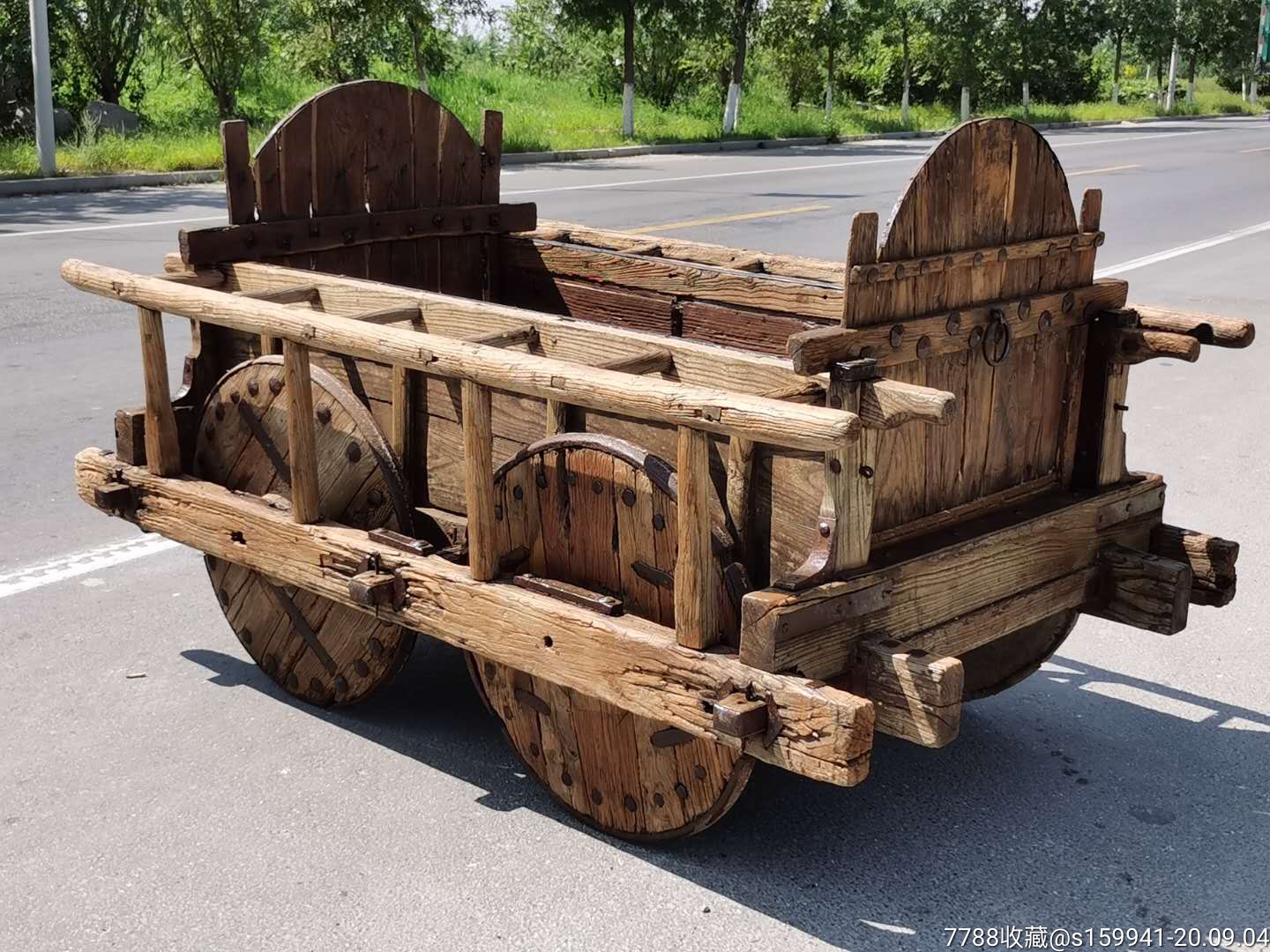 清代老榆木战车一套