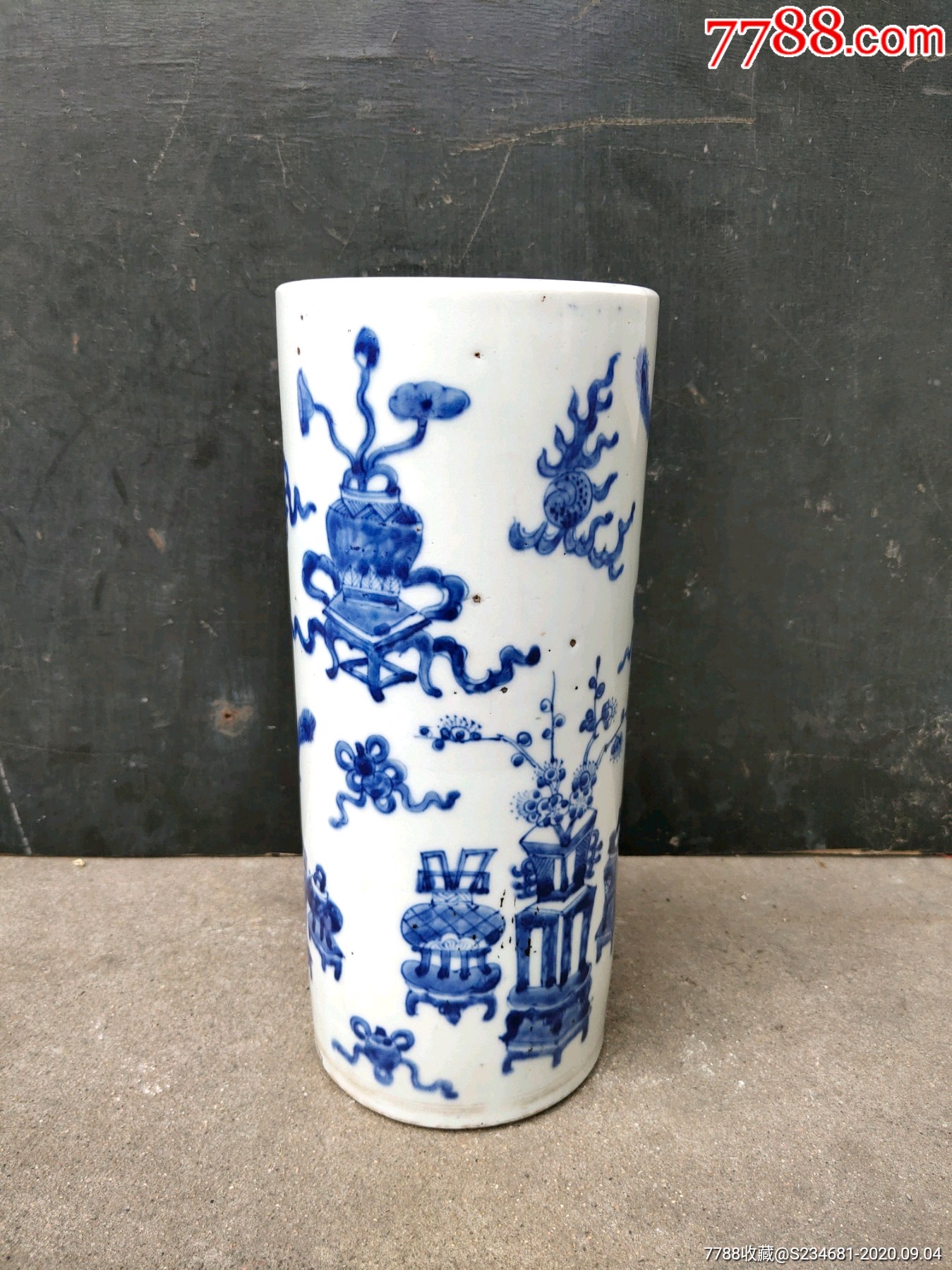 清中期青花帽筒