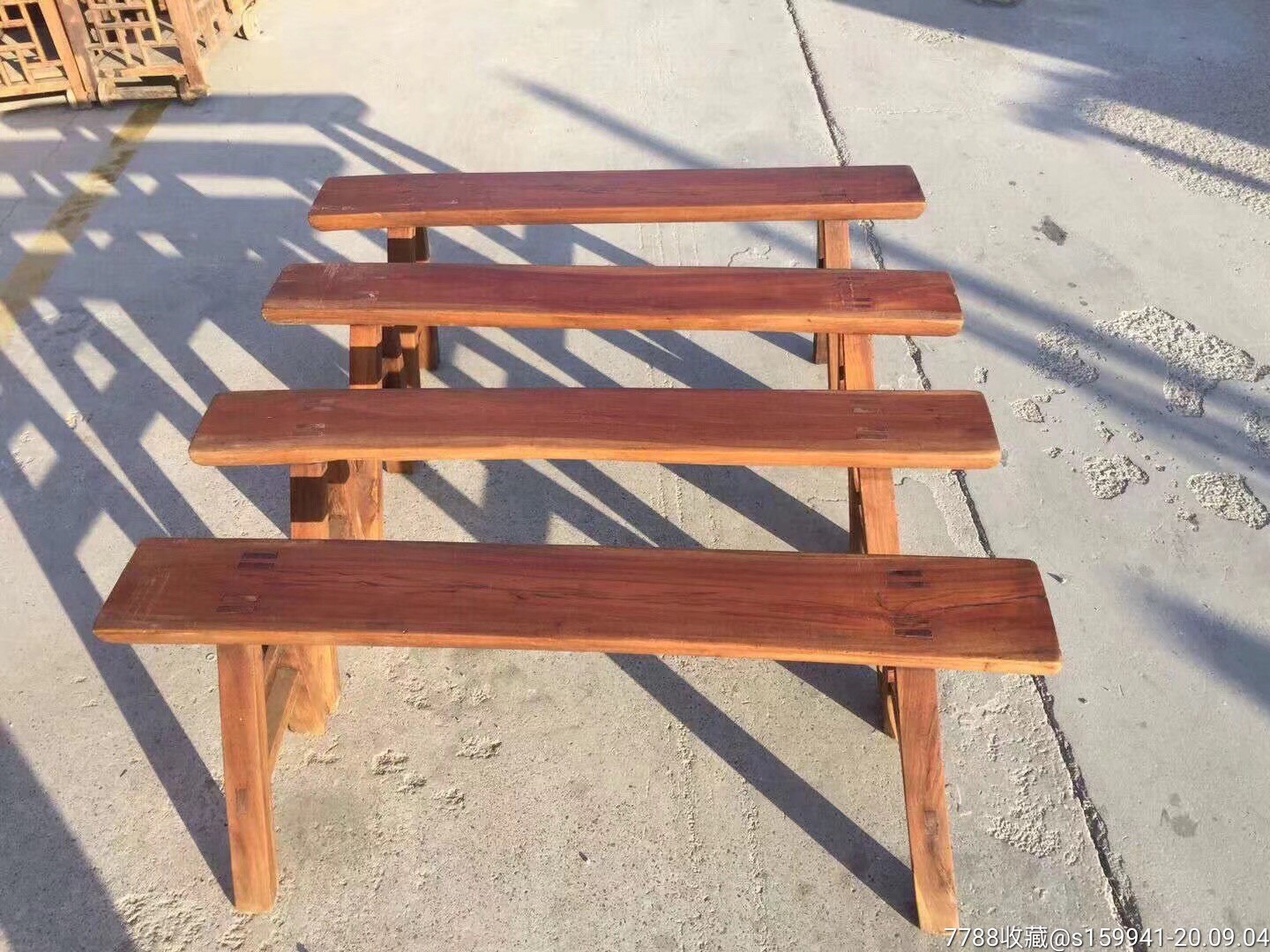 民国榉木四条凳