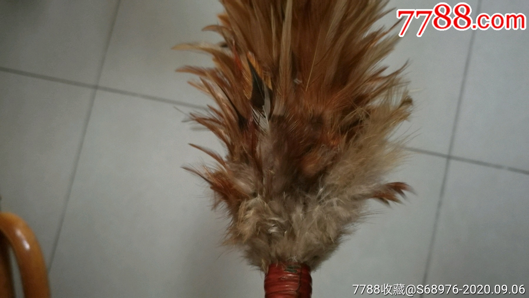 鸡毛掸子,6070年代鸡毛掸,毛色漂亮,可用可藏,可做影视道具,怀旧摆设