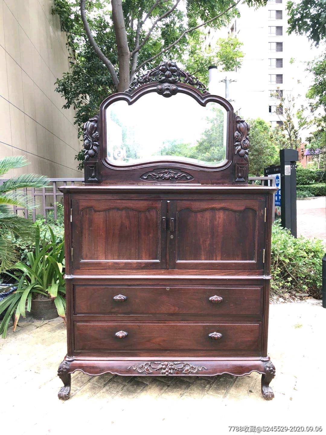 老红木大红酸枝五斗橱梳妆橱柜