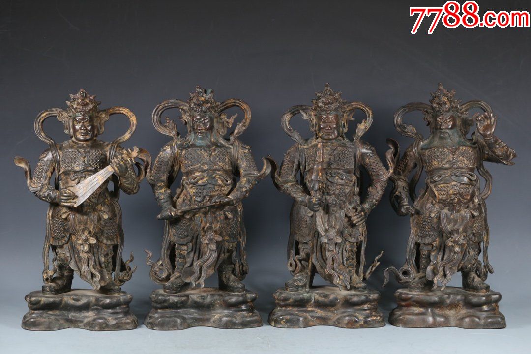 清铜胎"四大天王"造像