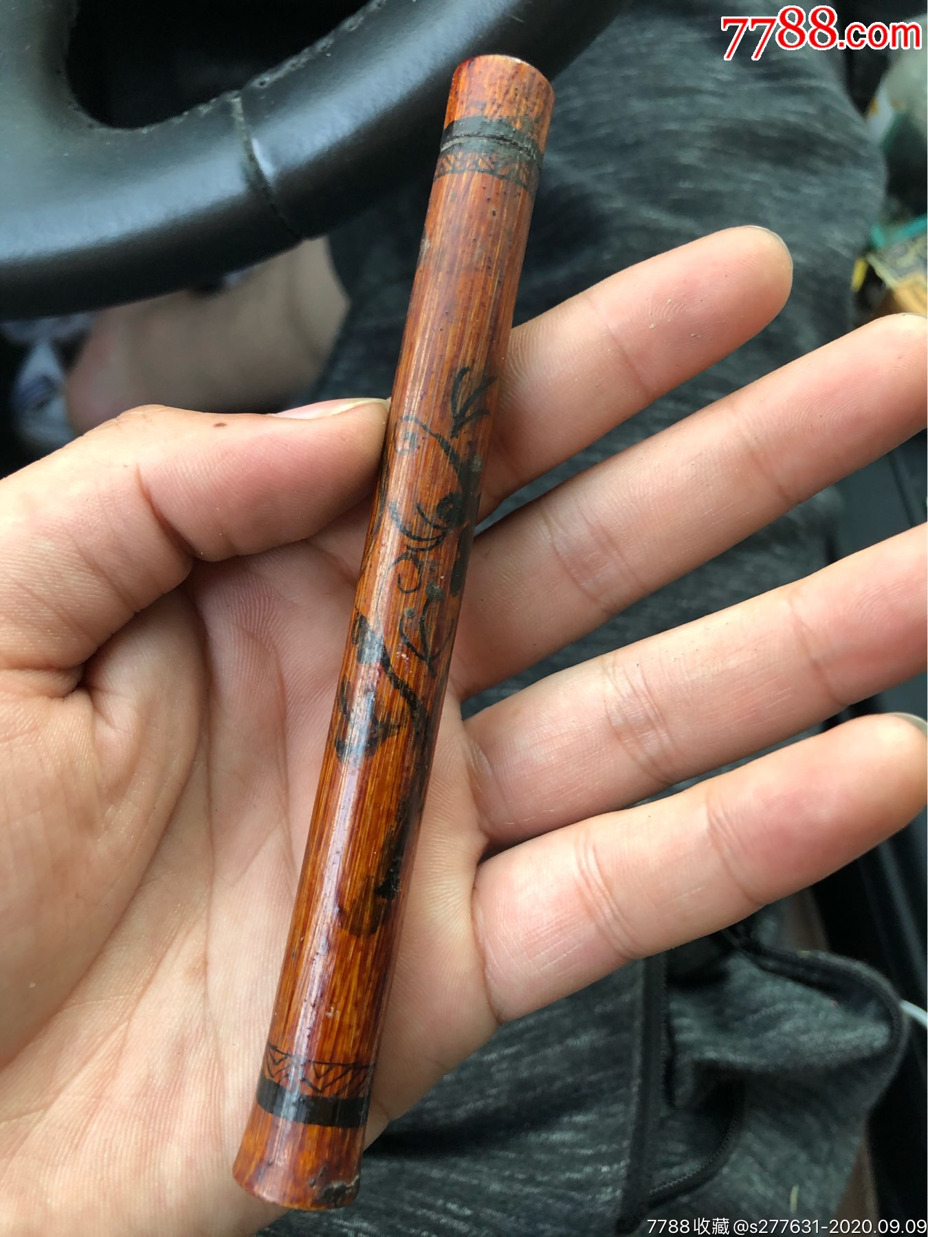 民国墨彩竹筒香筒信筒