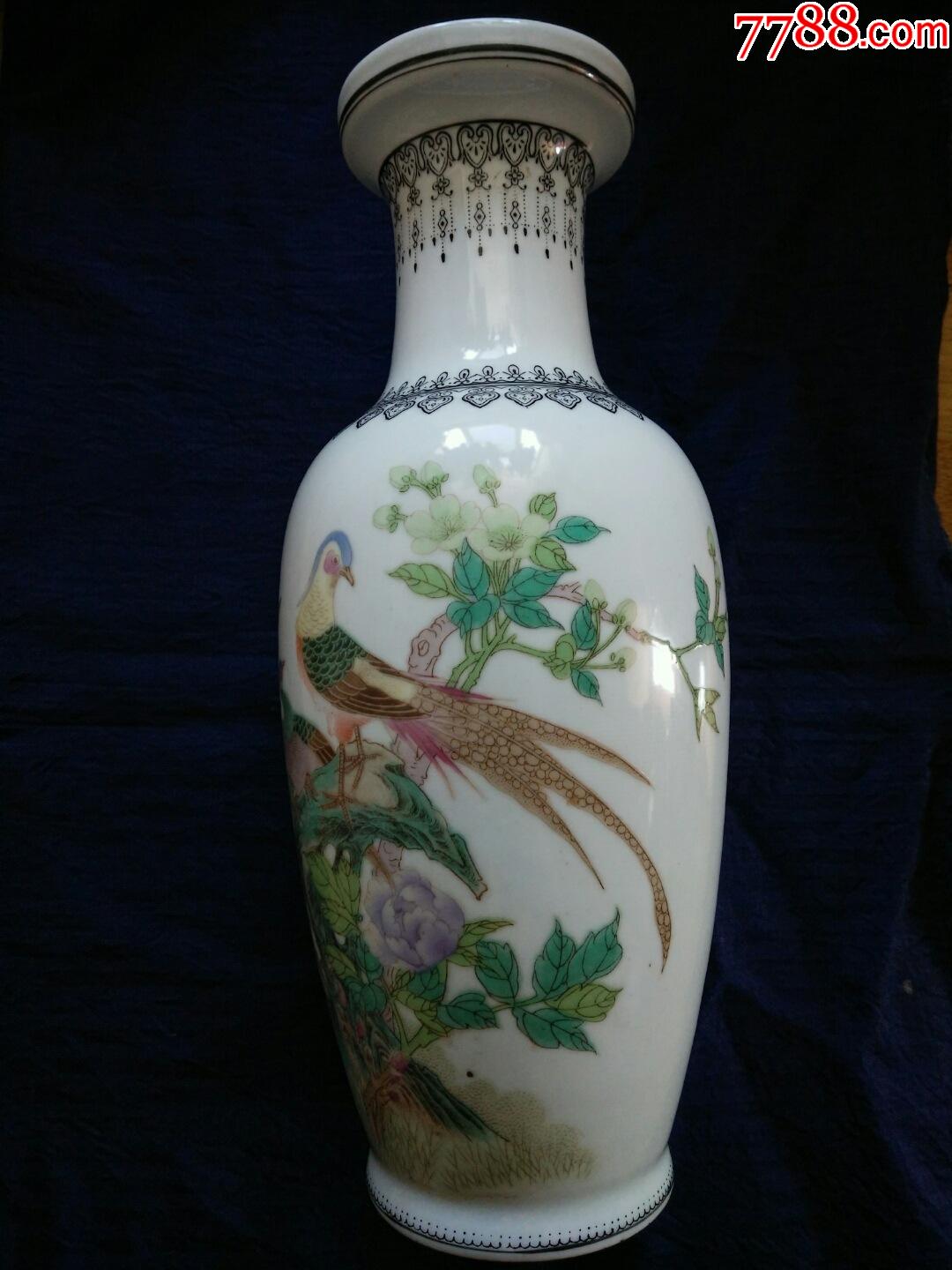 中国清時代　粉彩花鳥画鉢　幅約22㎝　東Y7-0331②タサオ 中国清時代 粉彩花鳥画鉢 幅約22㎝ 東Y7-0331②タサオ 美術品