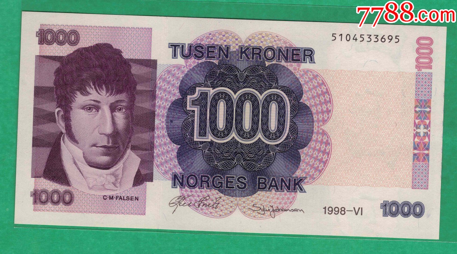 挪威1998年1000克朗/克劳斯目录p45