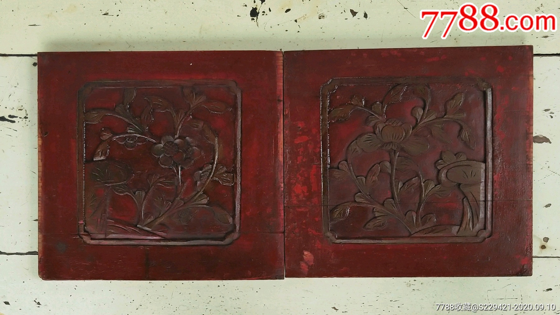 清末民国漆器雕花板古董木雕建筑家具屏风壁画装饰收藏品_木雕花板_古旧藏书屋【7788收藏__收藏热线】