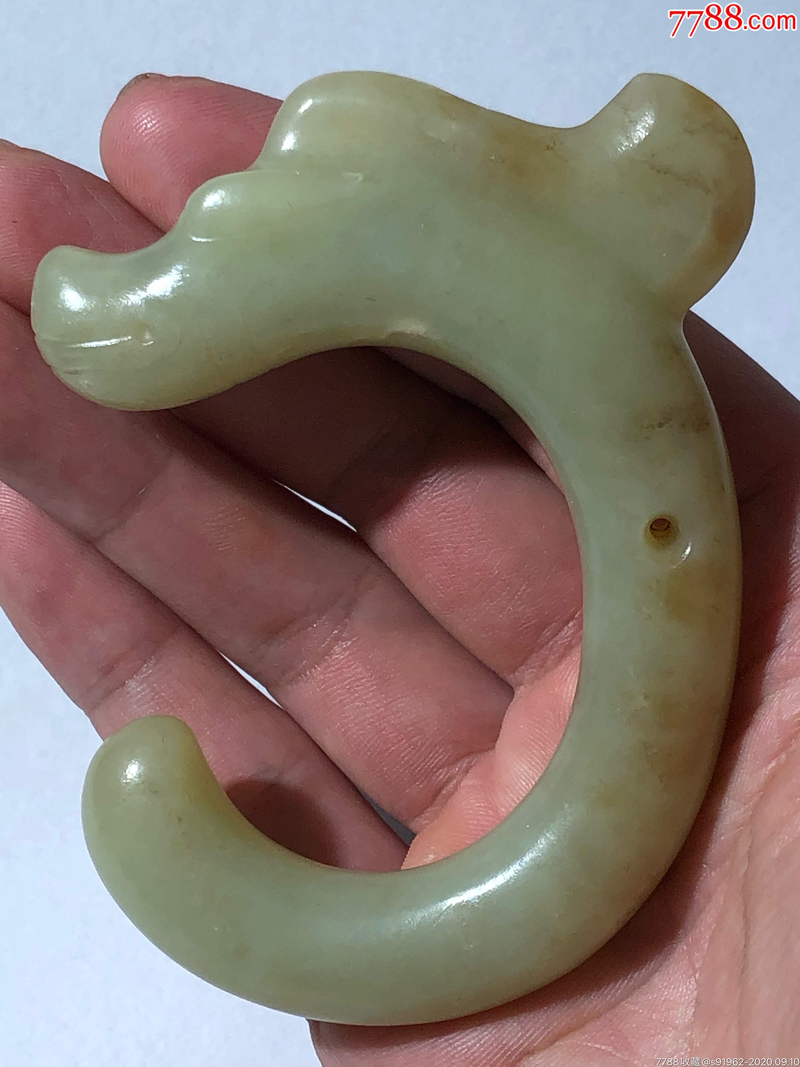 红山文化高古玉老玉河磨玉c龙