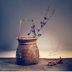 清代竹之器，湘妃竹采茶篓古代采茶人背篓，极有意境和观赏价值。秀气，樸素_竹篮/竹筐/竹盒_赏今忆古【7788收藏__收藏热线】