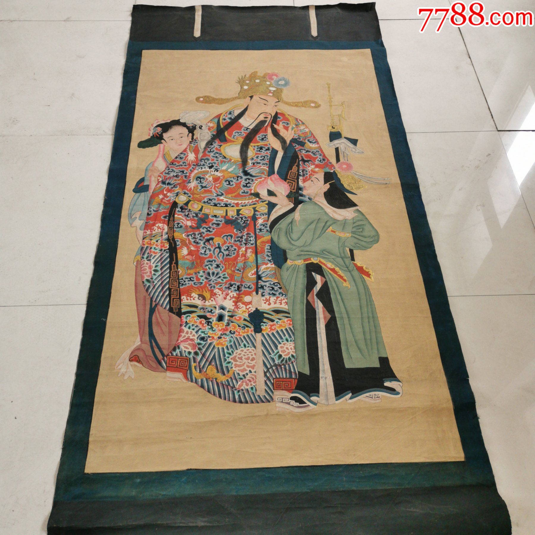 清代财神画像道教神仙水陆画财神爷