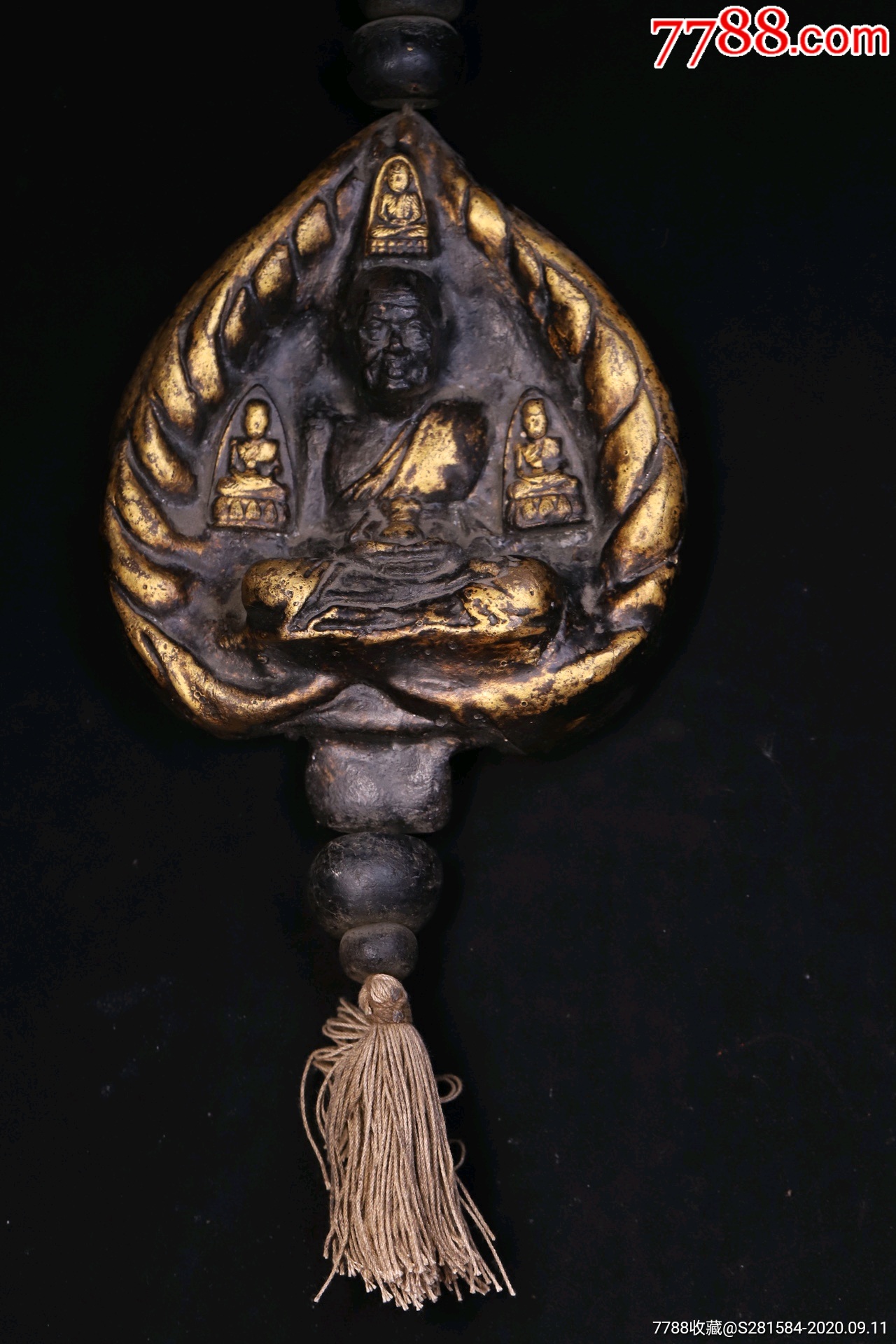 香灰纯手工描金錾刻老佛牌