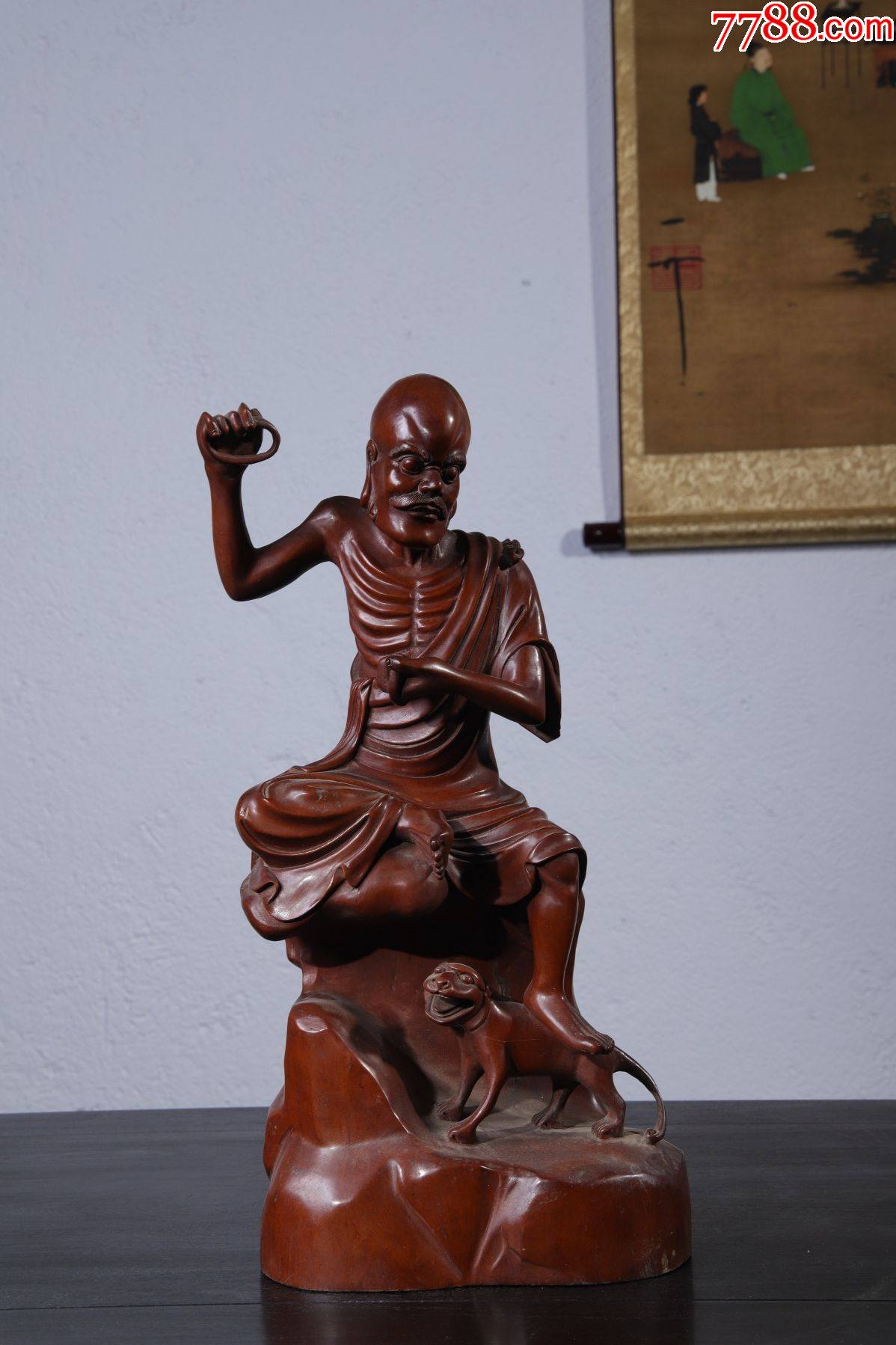 黄杨木伏虎罗汉-佛像/造像-7788佛像