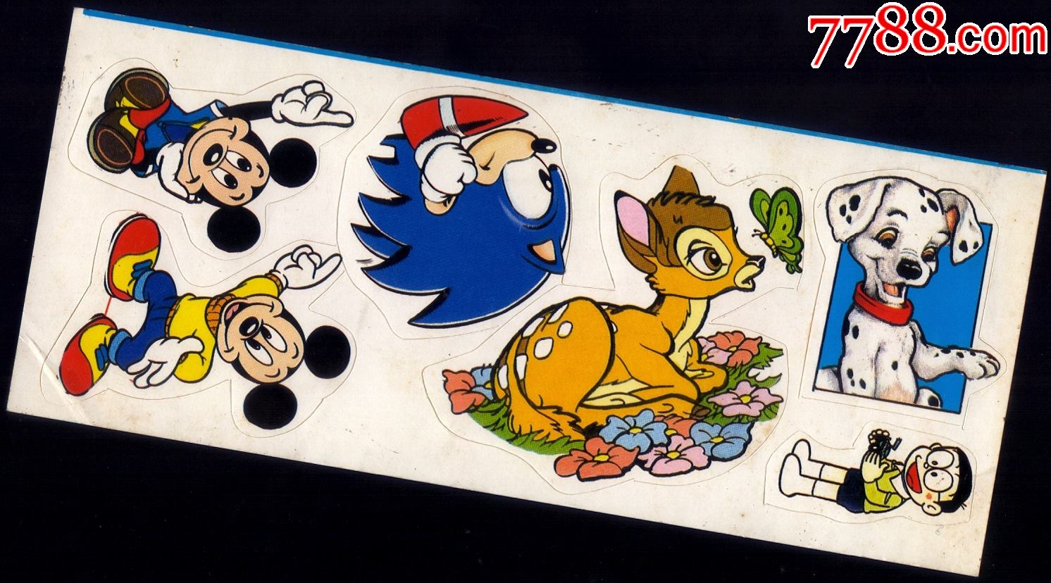 90年代早期米老鼠哆啦a梦贴纸一张