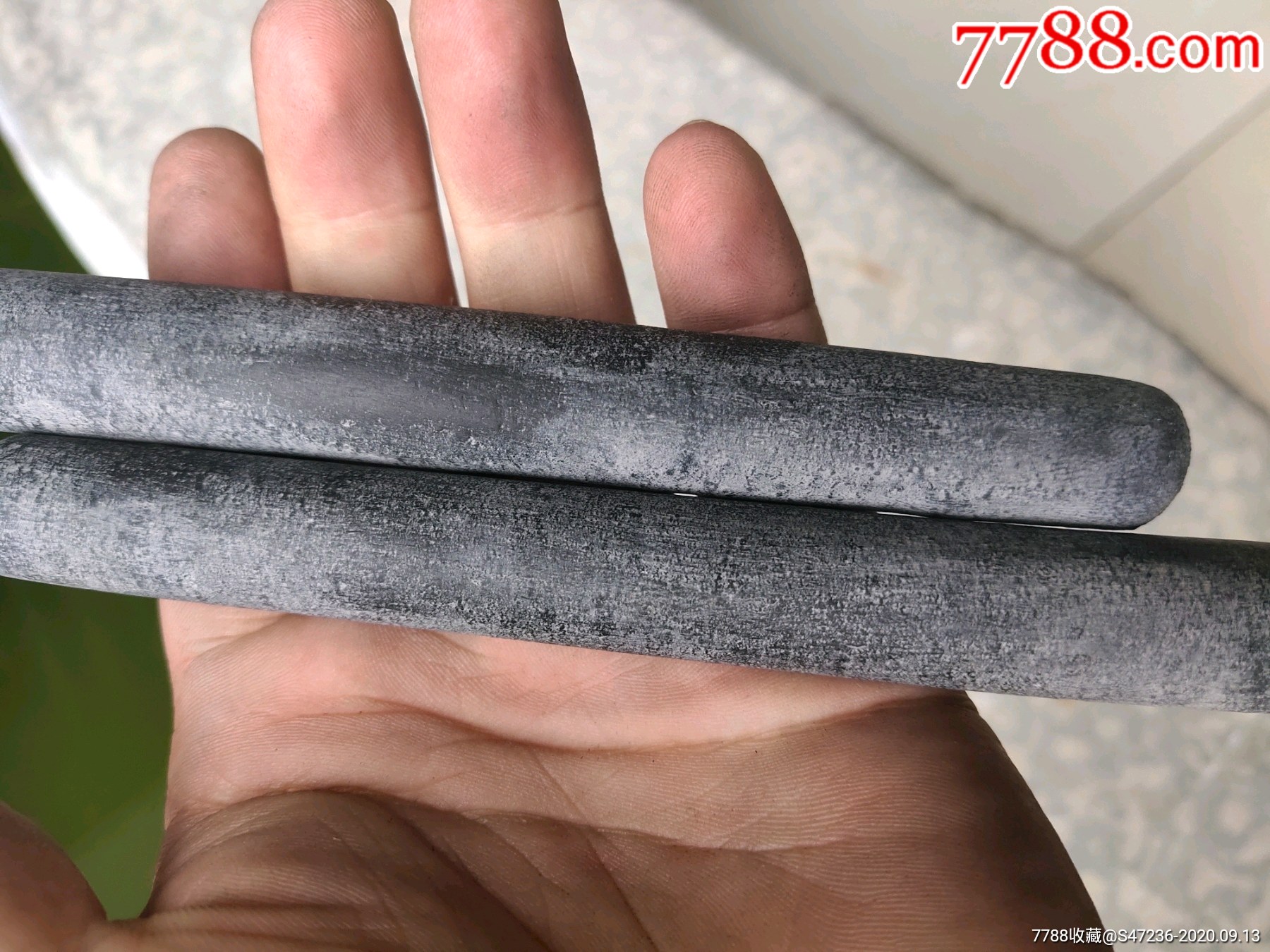 清晚期的老墨条两根古人写字画画的墨
