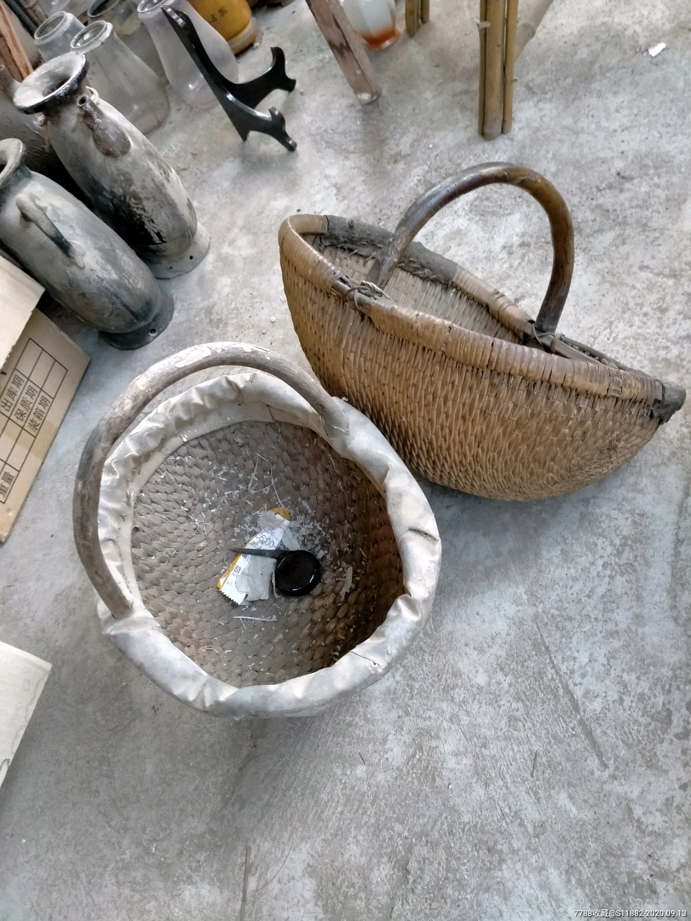 特价民国柳条编小篓子提篓子农家乐收藏挂件