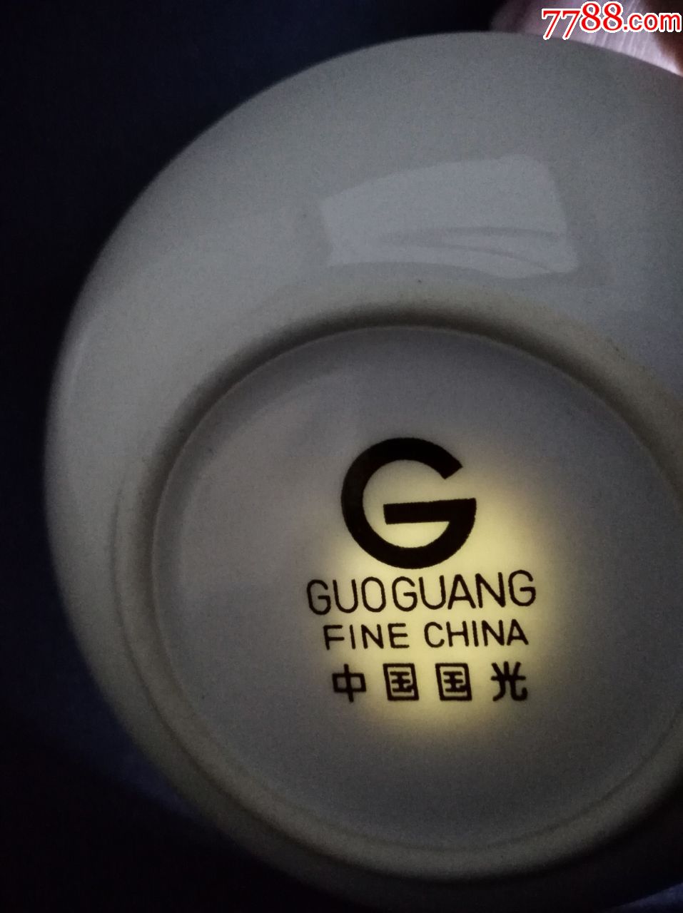 6070年代中国国光底款釉下纯手工彩绘蓝海棠花盘一对