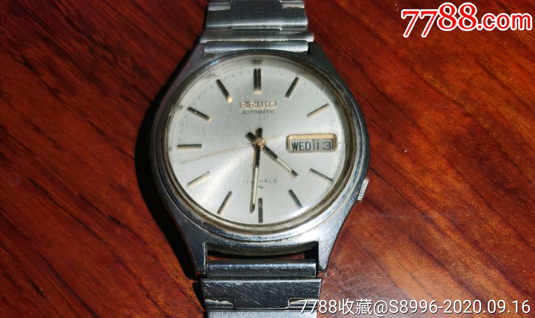 日本原装早期seiko精工牌17钻机械自动款双日历手表