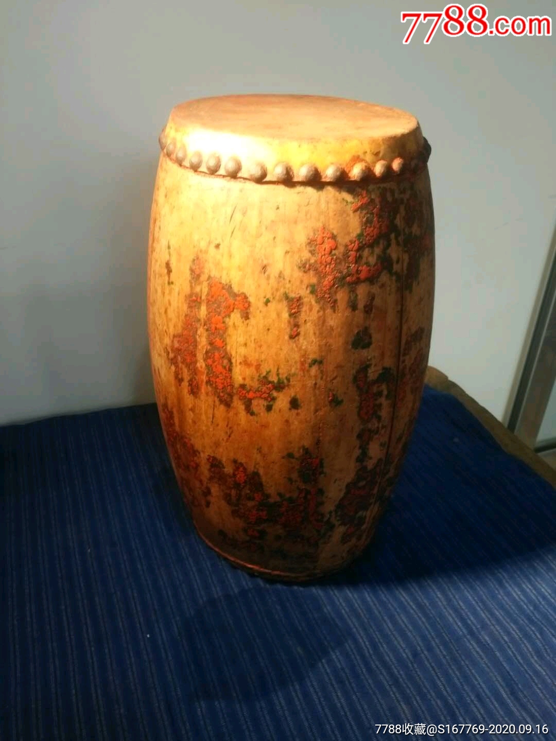 清代:牛皮小鼓:完整