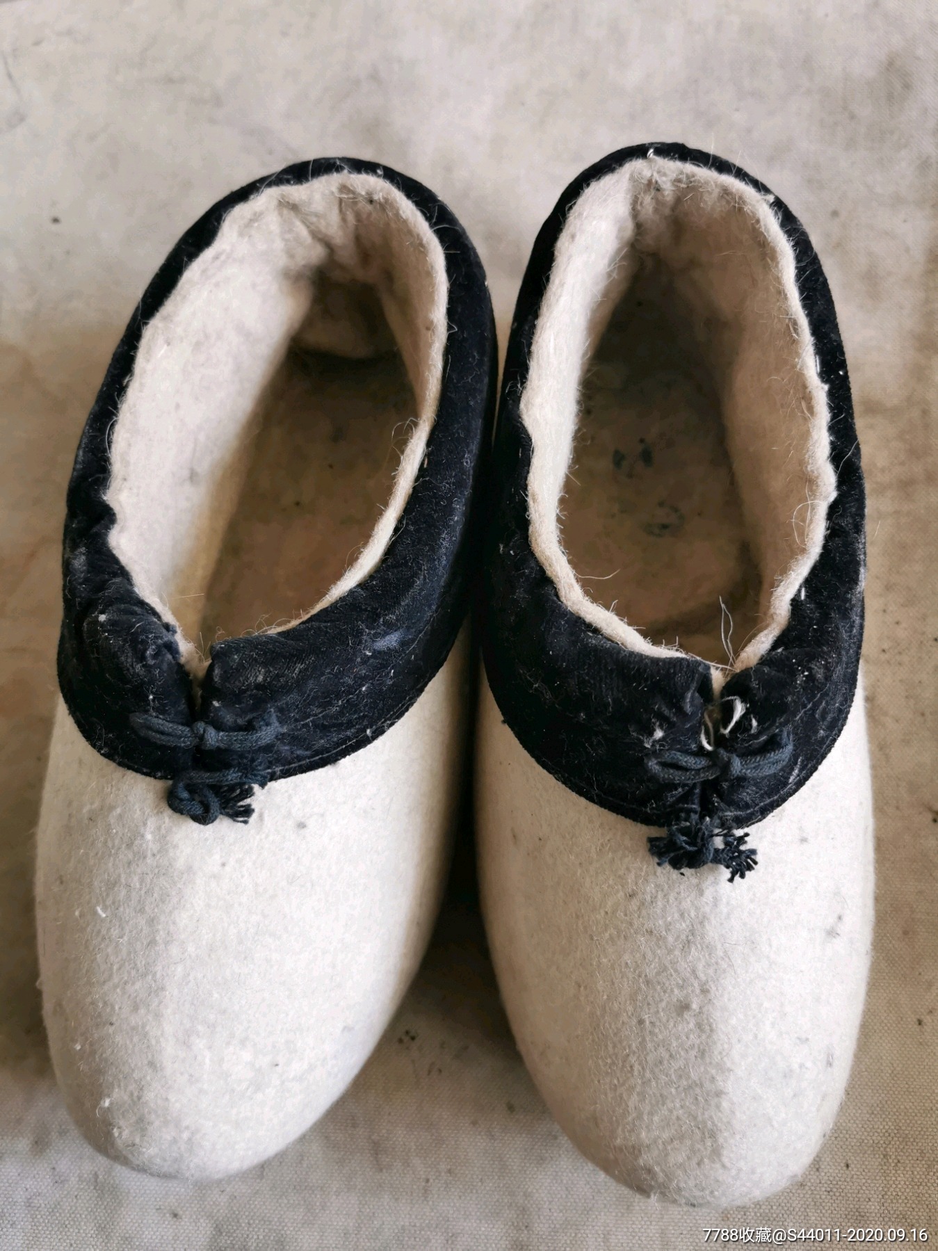 抗战时期老毡鞋毡旮裢