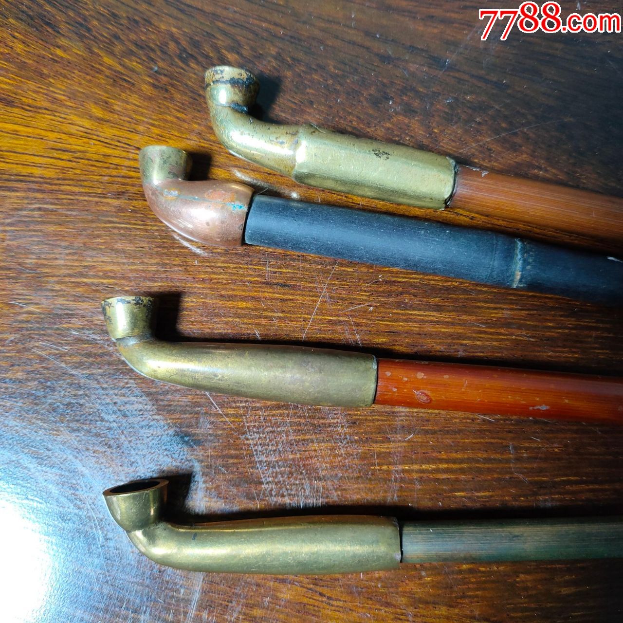 日本古董迷你老式袖珍长管铜烟斗民俗收藏老物件摆件稀有怀旧烟斗