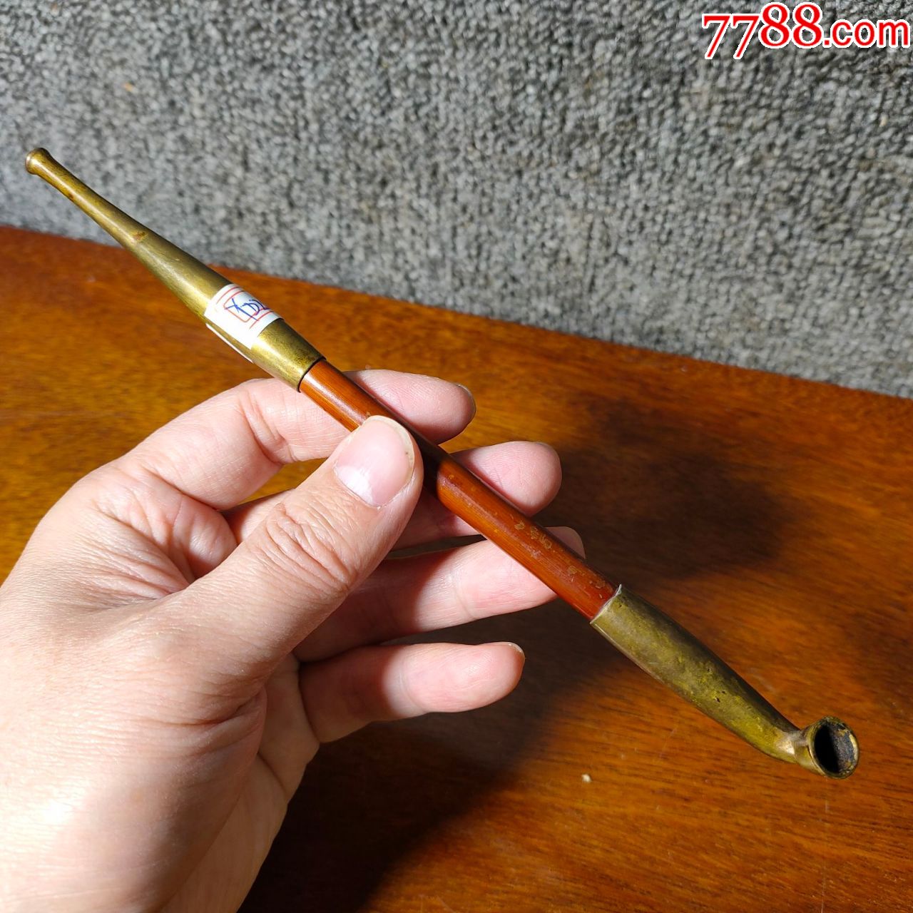 日本古董迷你老式袖珍长管铜烟斗民俗收藏老物件摆件稀有怀旧烟斗