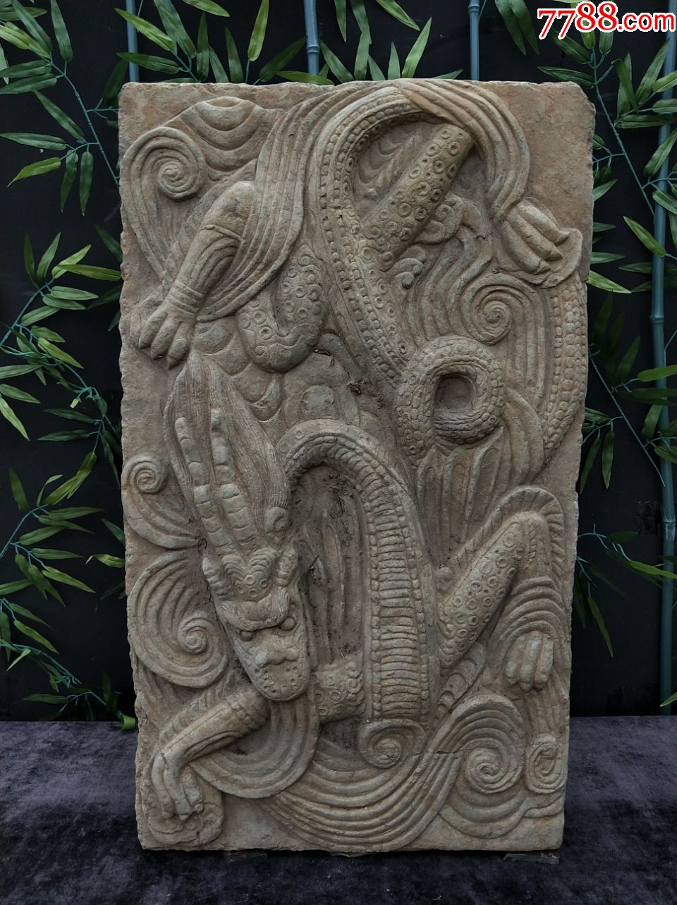 精美高浮雕飞龙在天石板像