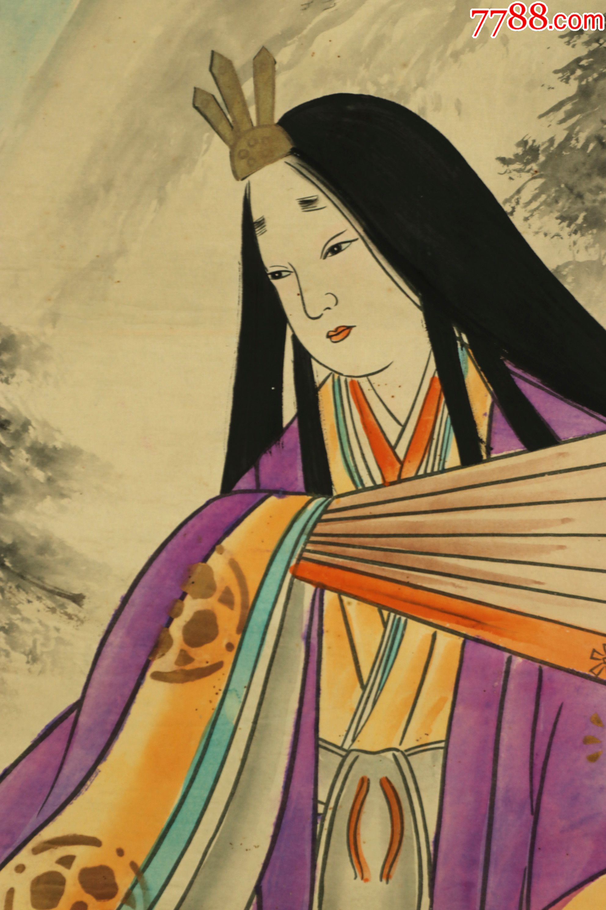 【日本回流】原装旧裱薰堂水墨画作品"美女图"一幅hxtx174650-人物