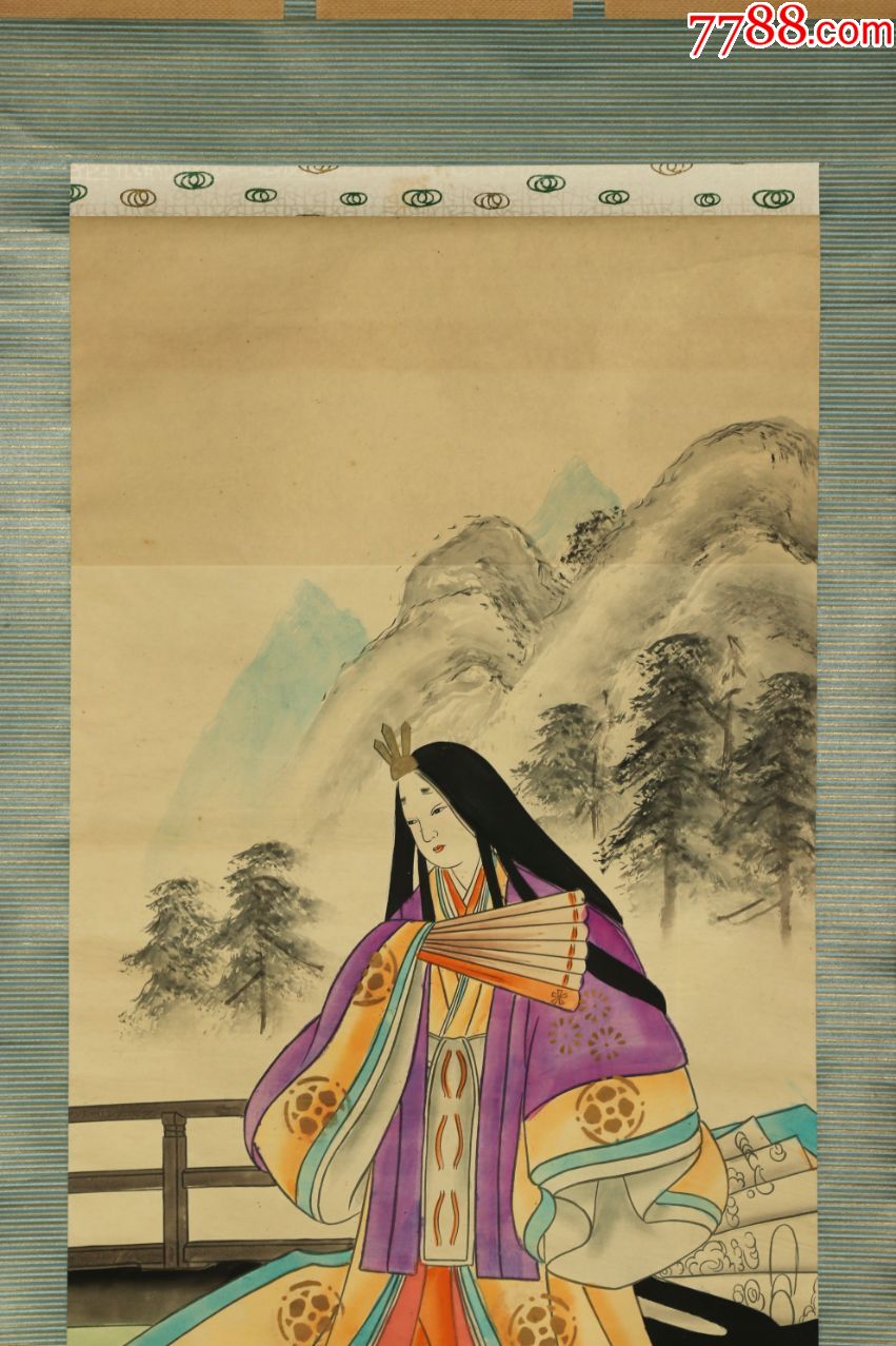 【日本回流】原装旧裱薰堂水墨画作品"美女图"一幅hxtx174650-人物