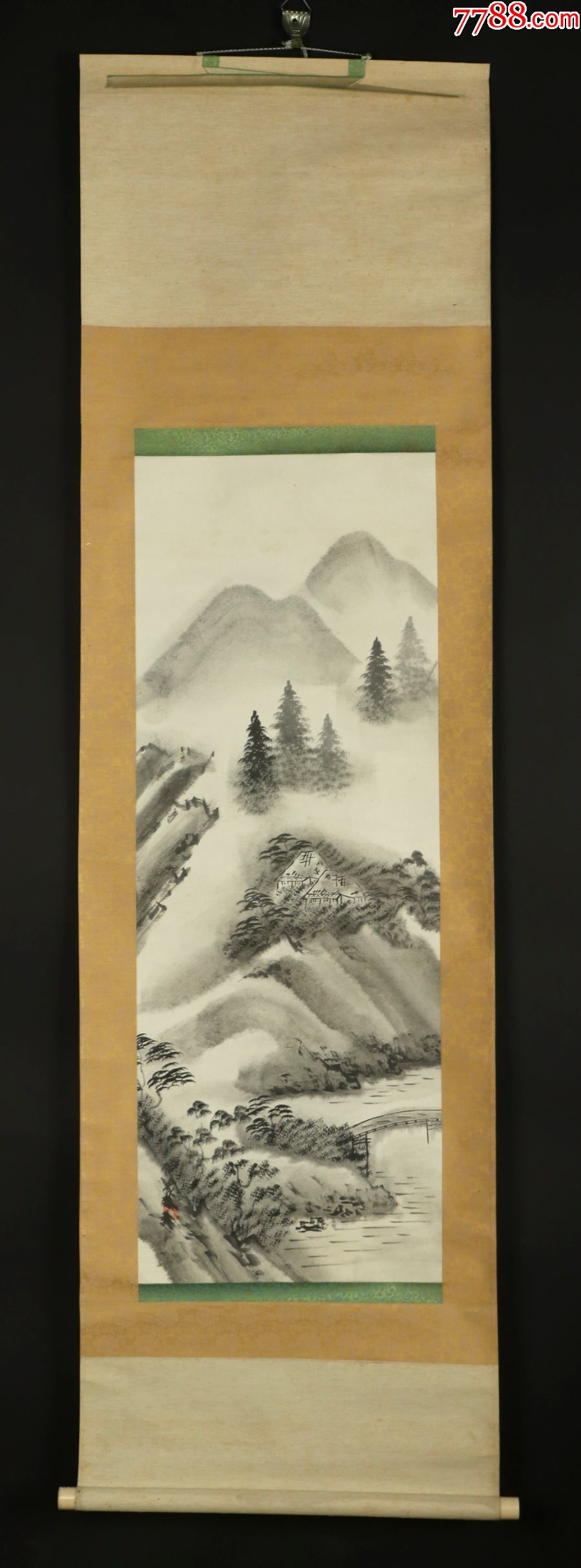 【日本回流】原装旧裱信象水墨画作品一幅hxtx174677