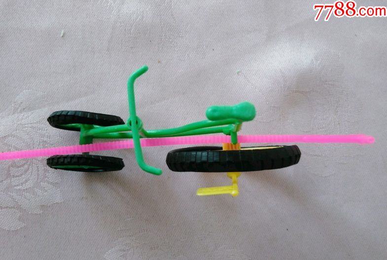 怀旧自行车拼装拉条老玩具