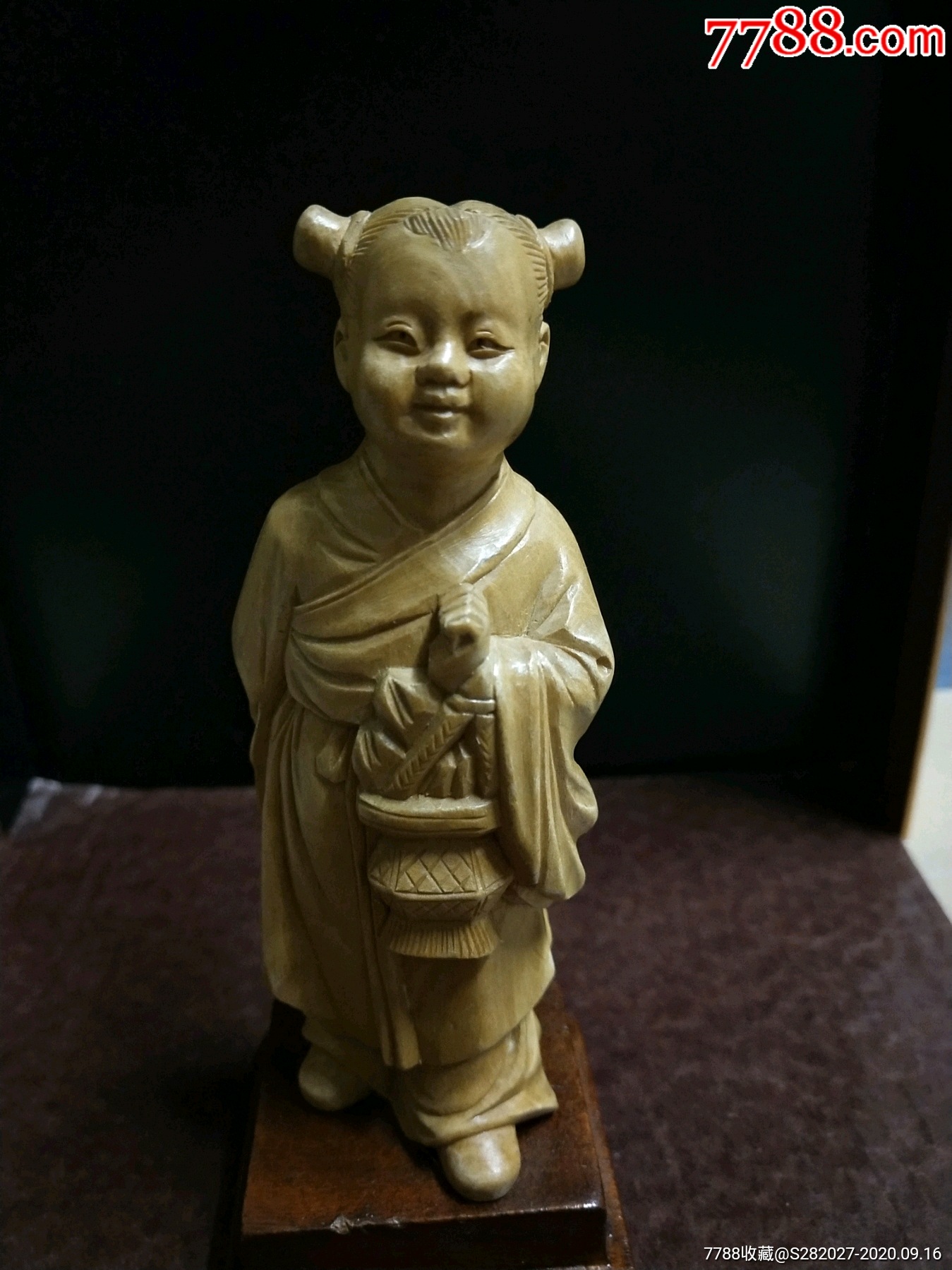 黄杨木雕童子