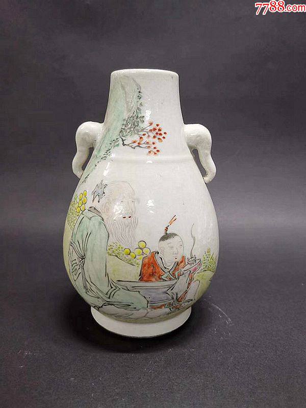 人物象鼻尊_彩绘瓷/彩瓷_第1张_7788瓷器