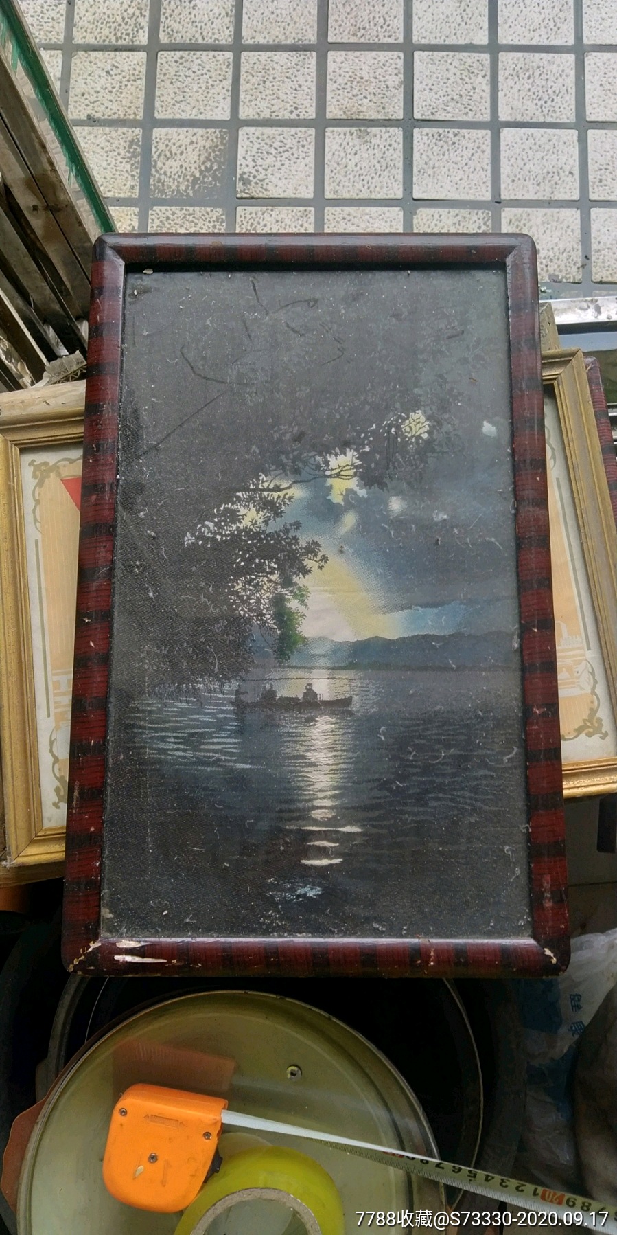 70-80年代,带框旗帜画一副