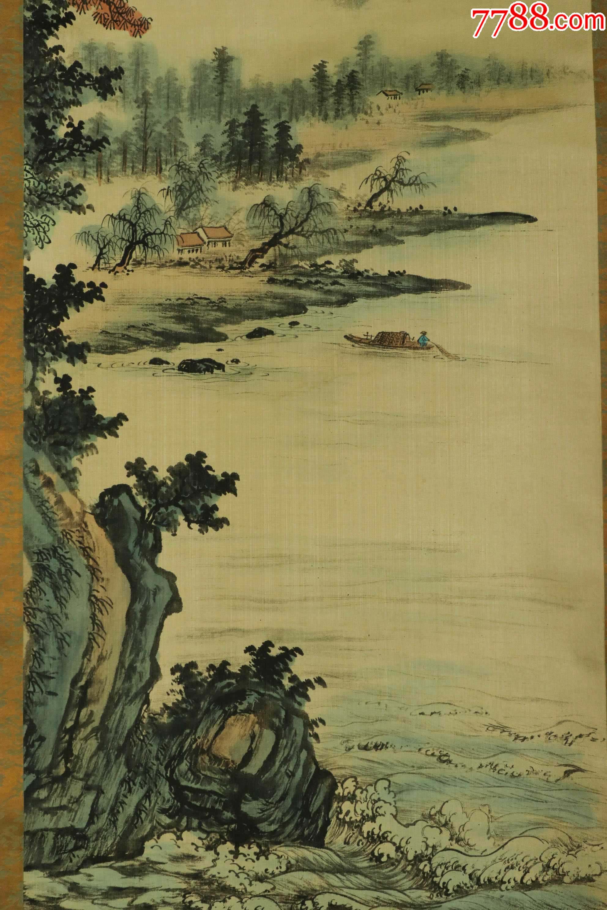 首页 零售 山水国画原作【日本回流】原装旧裱画家刘锦云水墨画