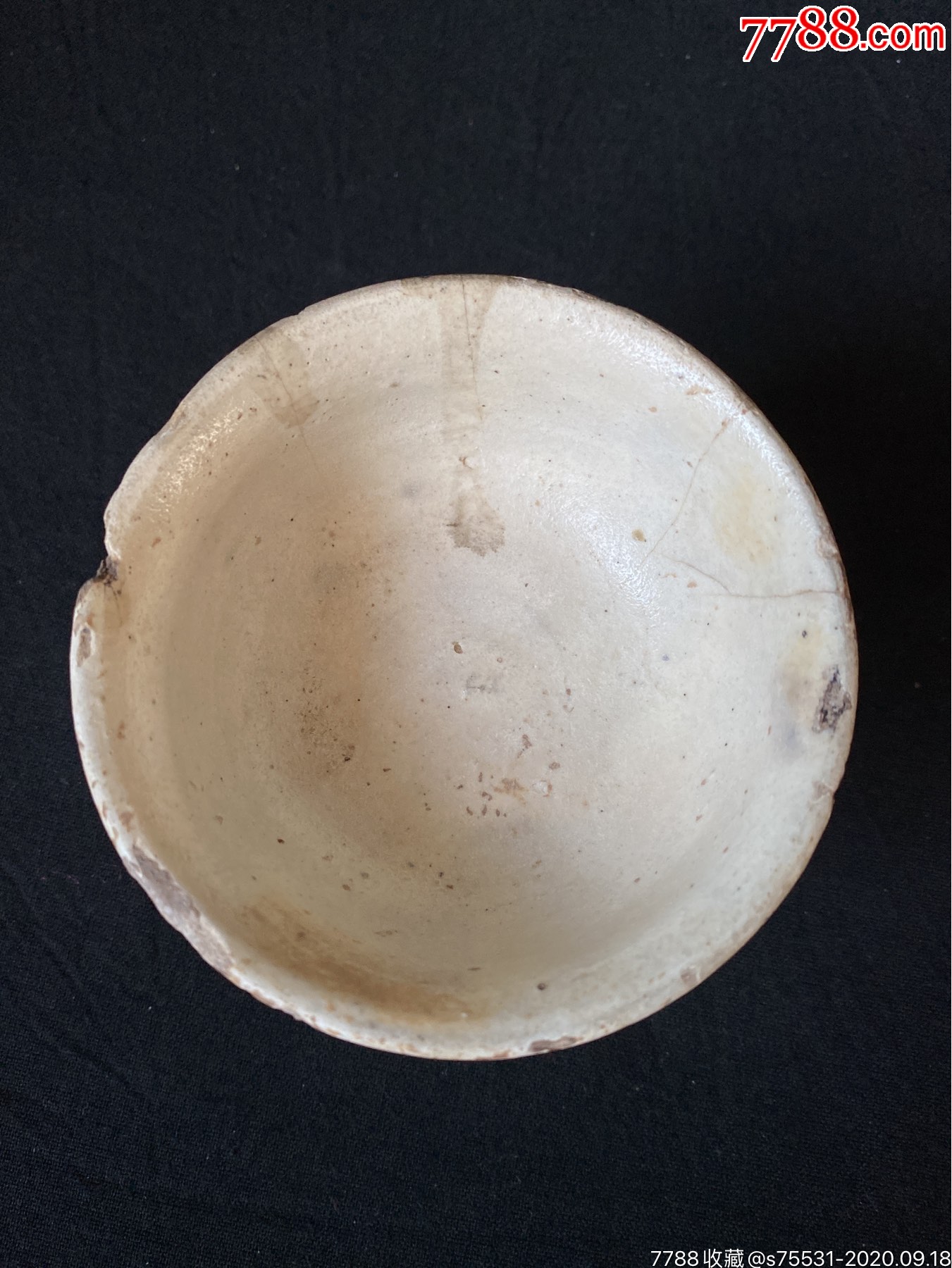 元代磁州窑白釉高足酒杯