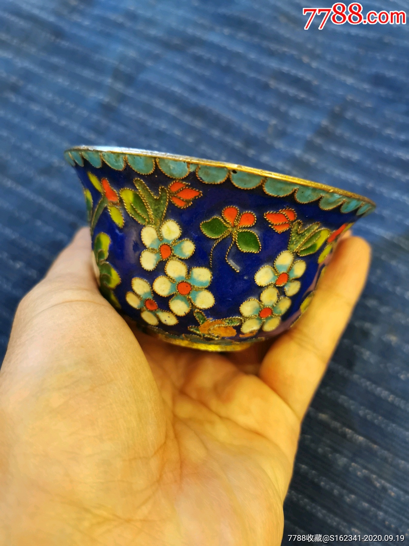 民国景泰蓝压手杯