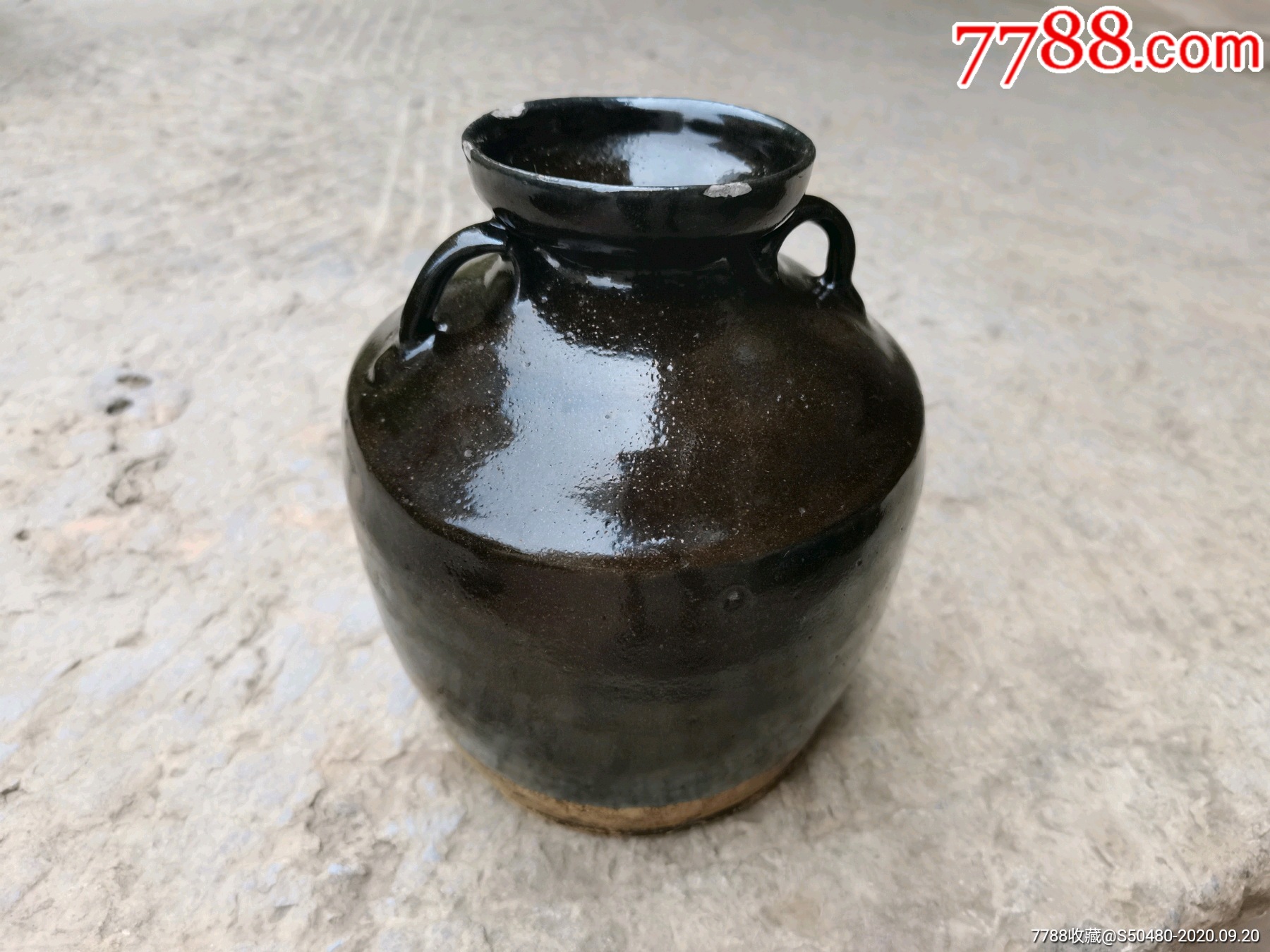 古玩杂项老瓷器民国前酱黑色釉双系陶瓷老罐子老盐油缸罐