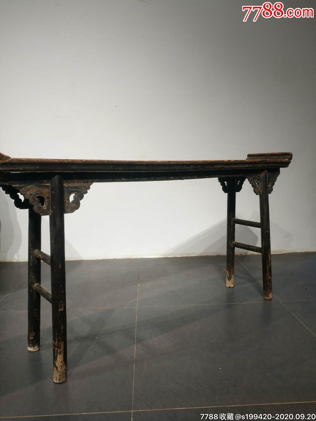 明代楠木大漆开片独面小书案小桥头做工大器秀气长159宽31高79